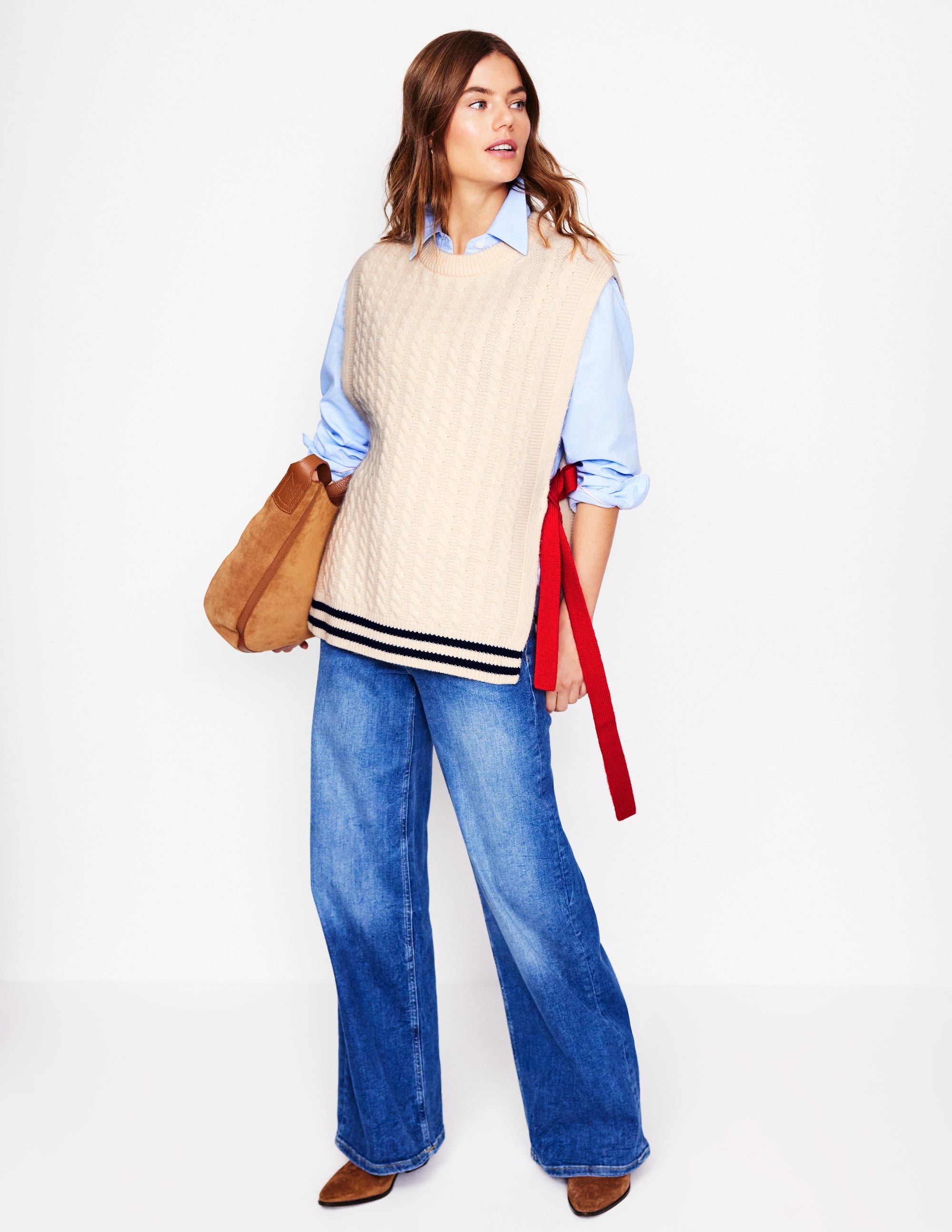  Cable Knit Wool Tabard-Warm Ivory、mySite、ashleygrahame