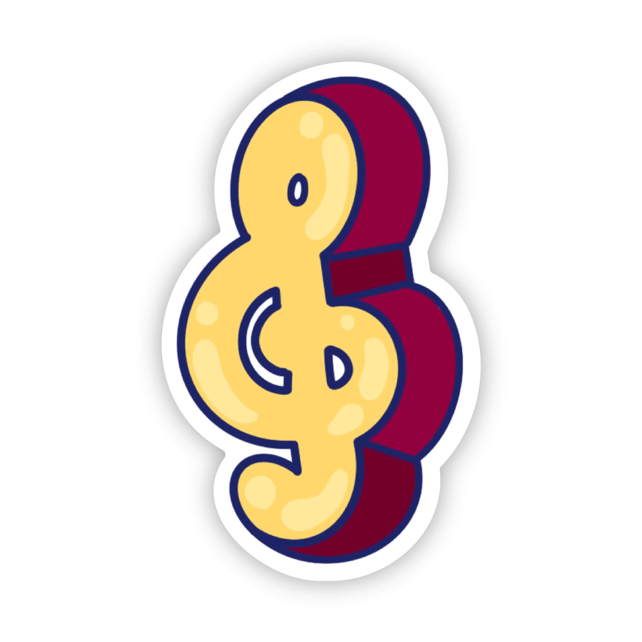  Yellow Treble Clef Sticker、mySite、elrpsem3k