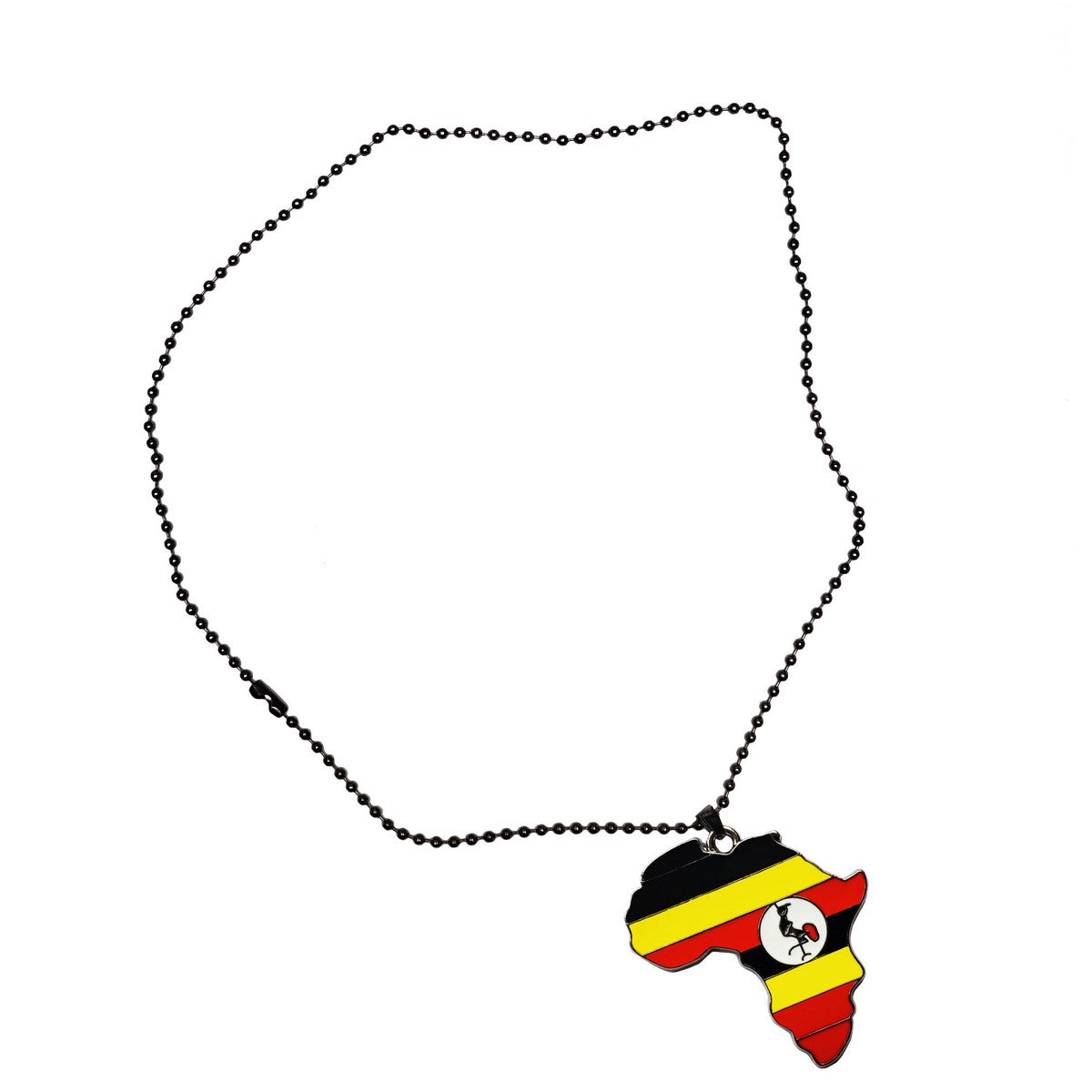 Uganda Flag Pendant Necklace African Map Chain、mySite、solidvoid