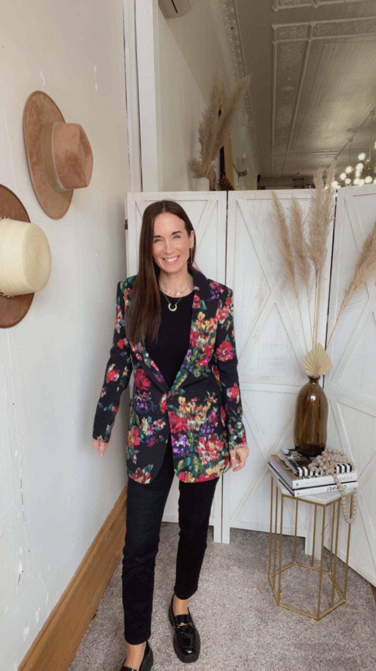 Liverpool Los Angeles Floral One-Button Stretch Blazer、mySite、garagedoors4me