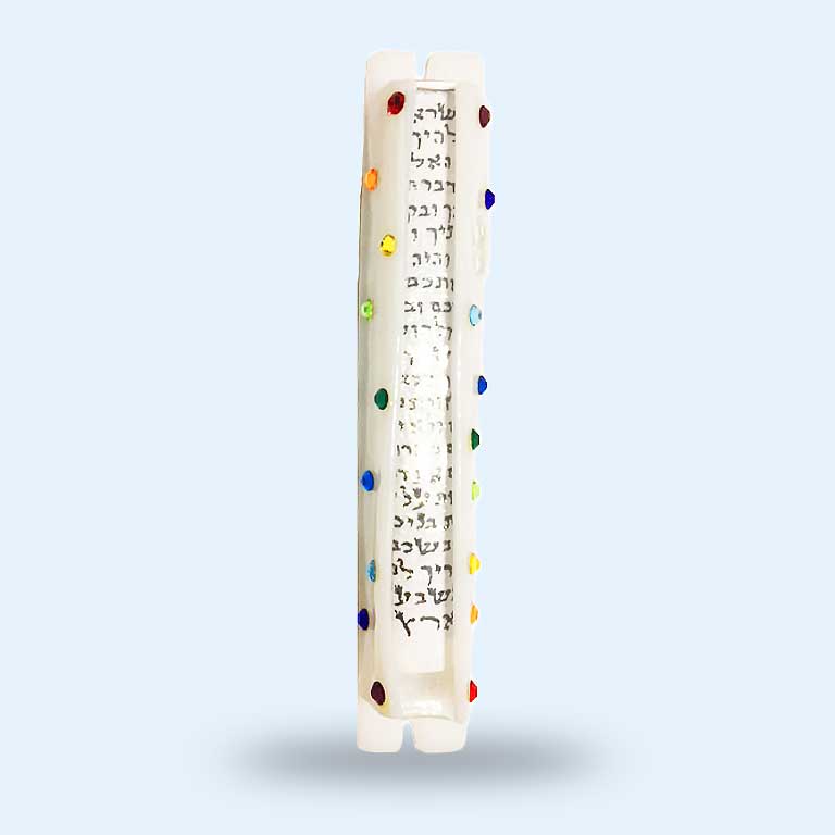 Glass Rainbow Swarovski Crystals Mezuzah by Sandi Katz、mySite、topwebapps