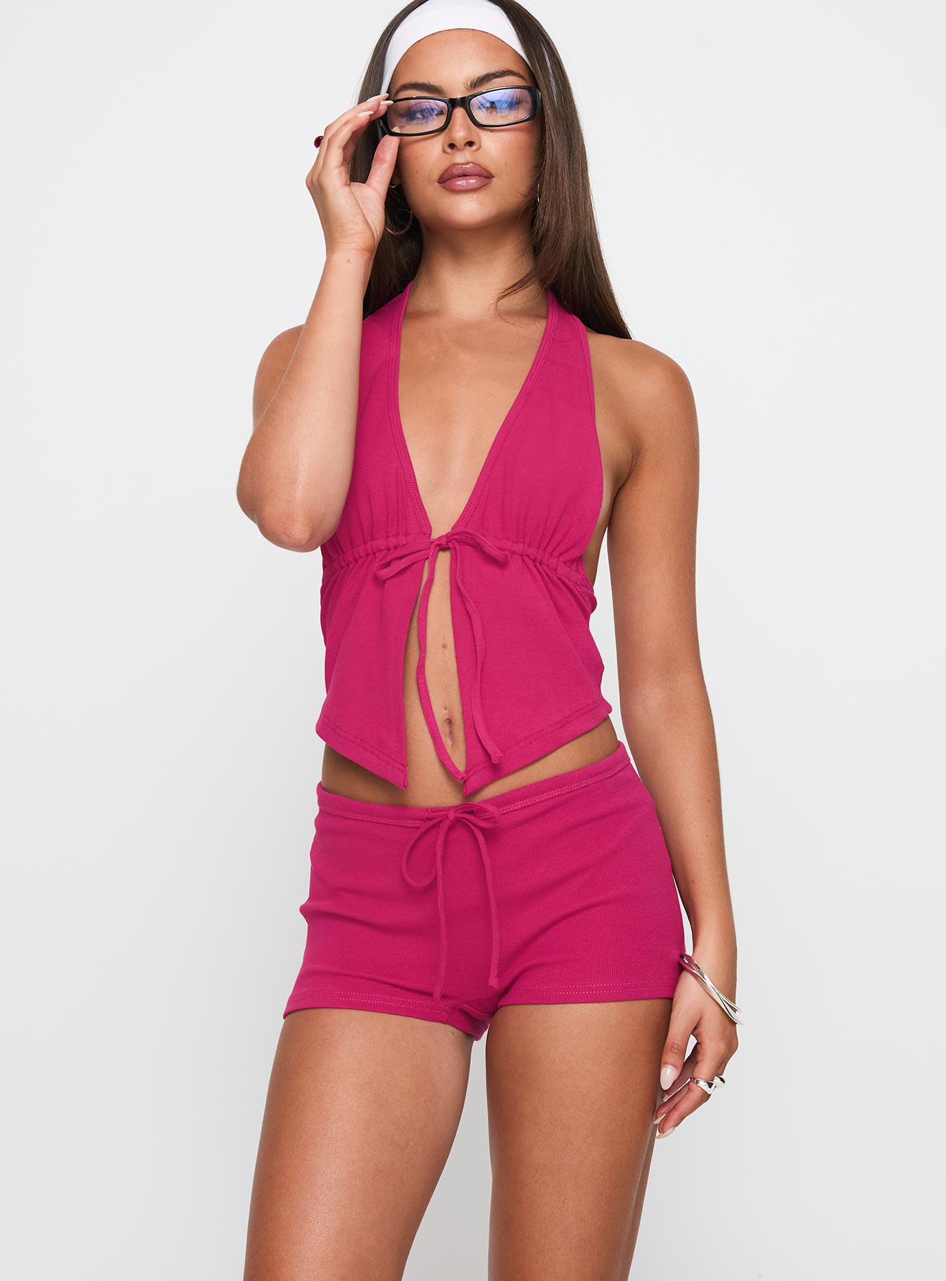 Gracious Low Rise Mini Short Pink、mySite、solidvoid