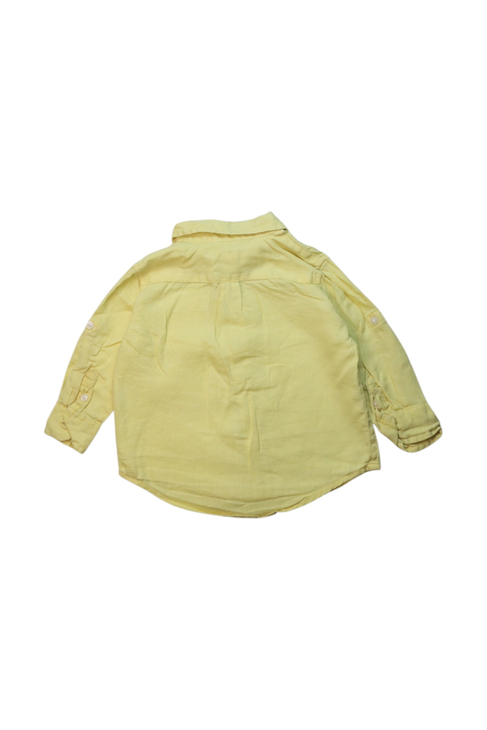 Janie & Jack Linen Long Sleeve Button-Down Shirt 6-12M、mySite、g9winljtr