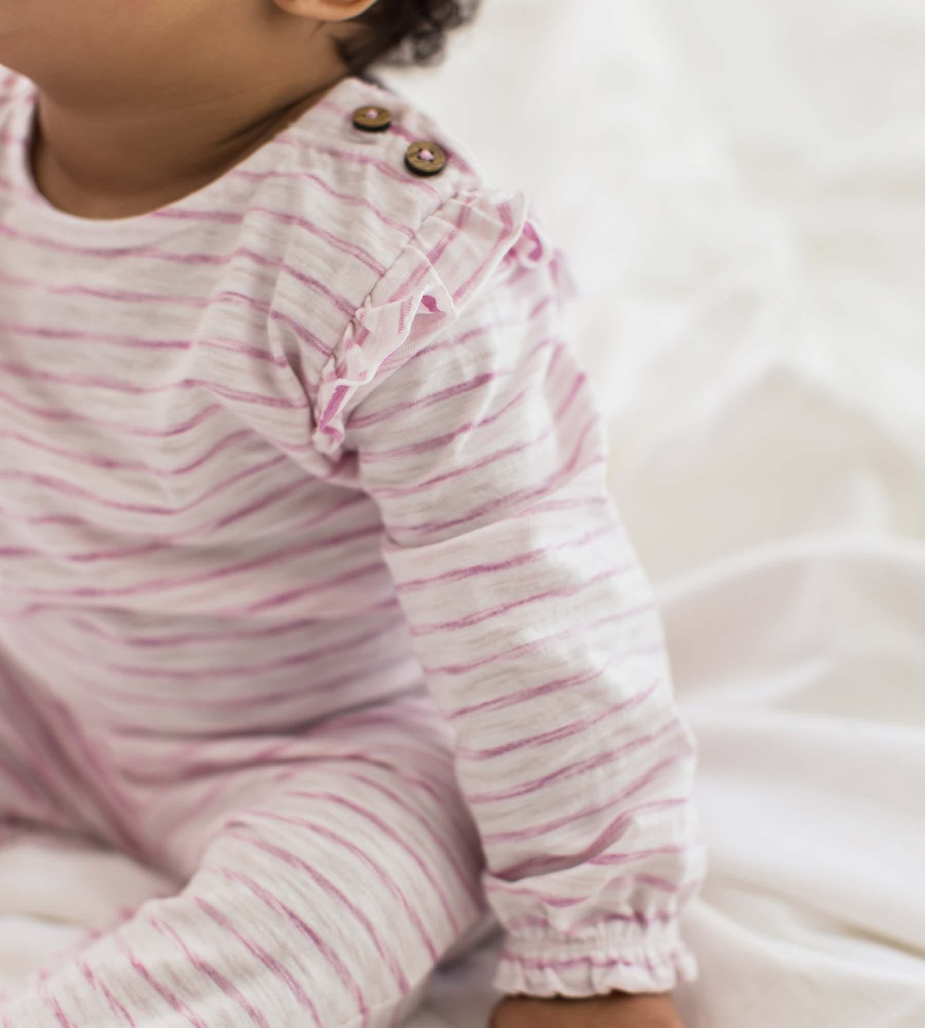 Slub Stripe Baby Girl Bodysuit Set、mySite、g9winljtr