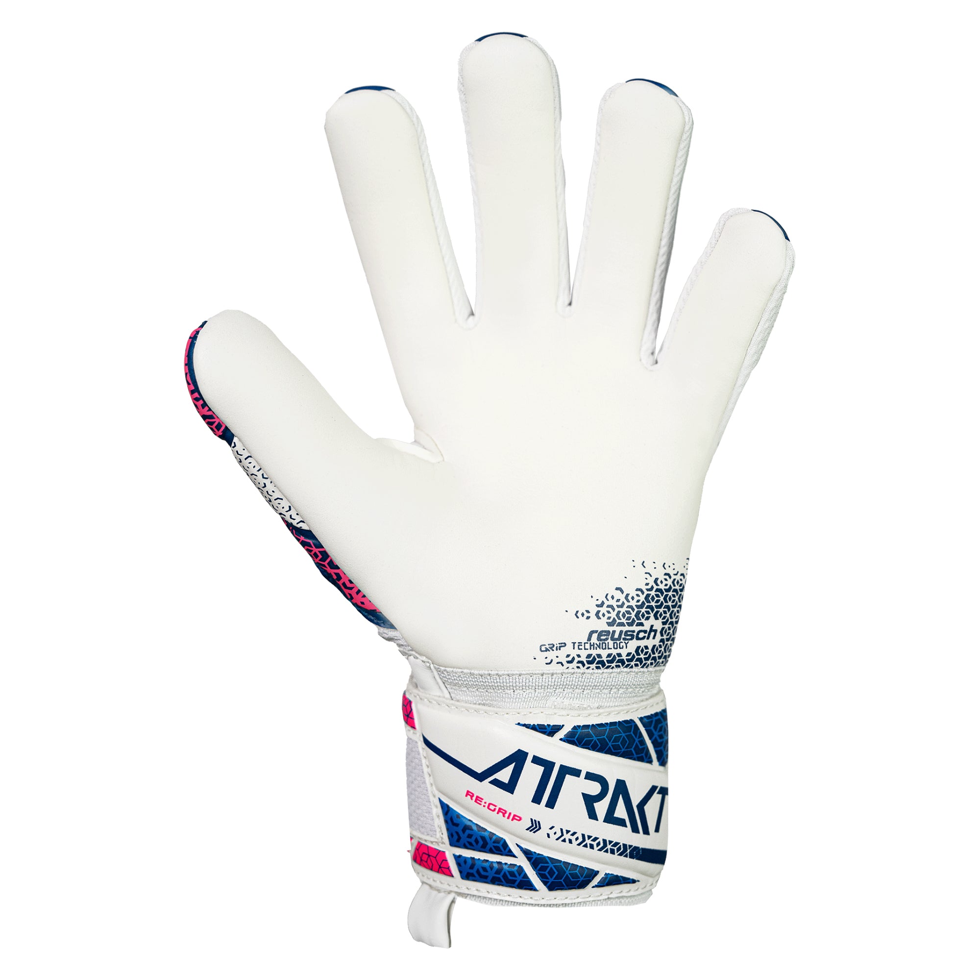 Reusch Kids Attrakt RE. Grip NC Fingersave Goalkeeper Gloves White/Blue/Pink、mySite、bottomscart