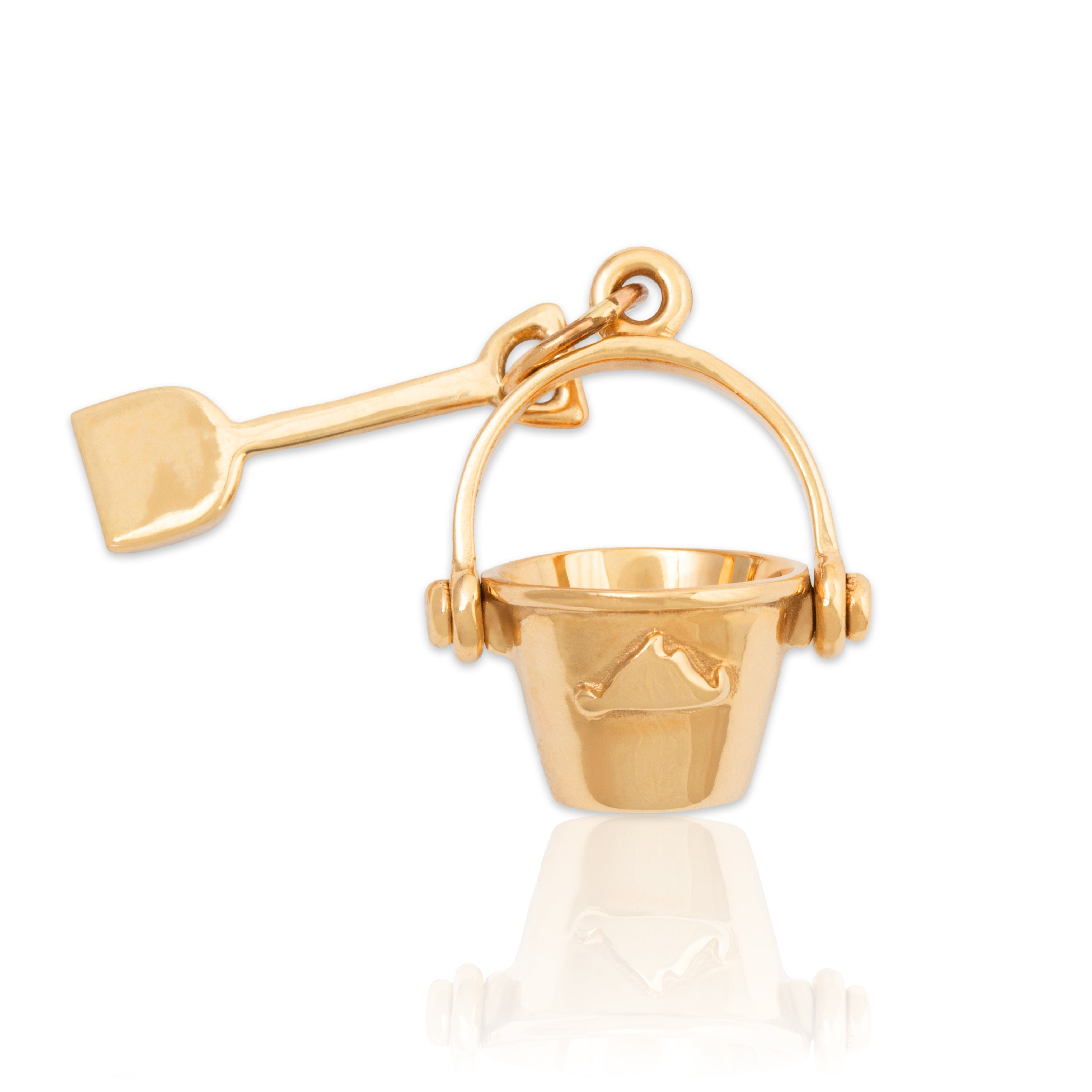 Vintage Large 14k Yellow Gold Martha's Vineyard Shovel And Pail Charm / Pendant、mySite、hinf8tx79