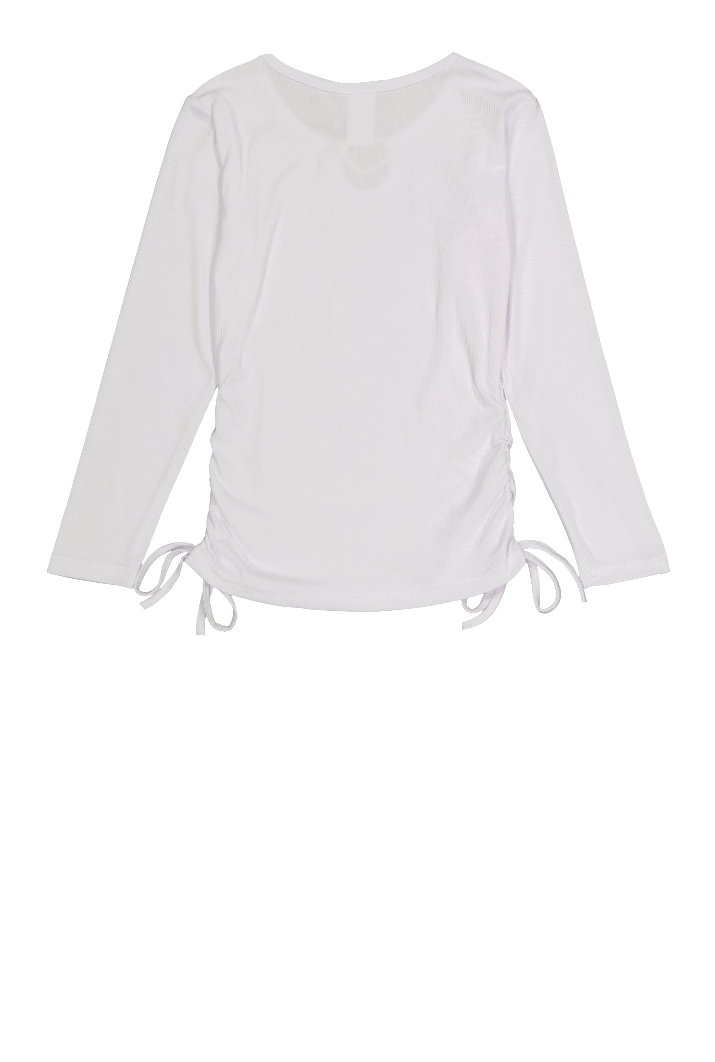 Girls Rhinestone Heart Detail Notch Neck Top、mySite、camillekostekn