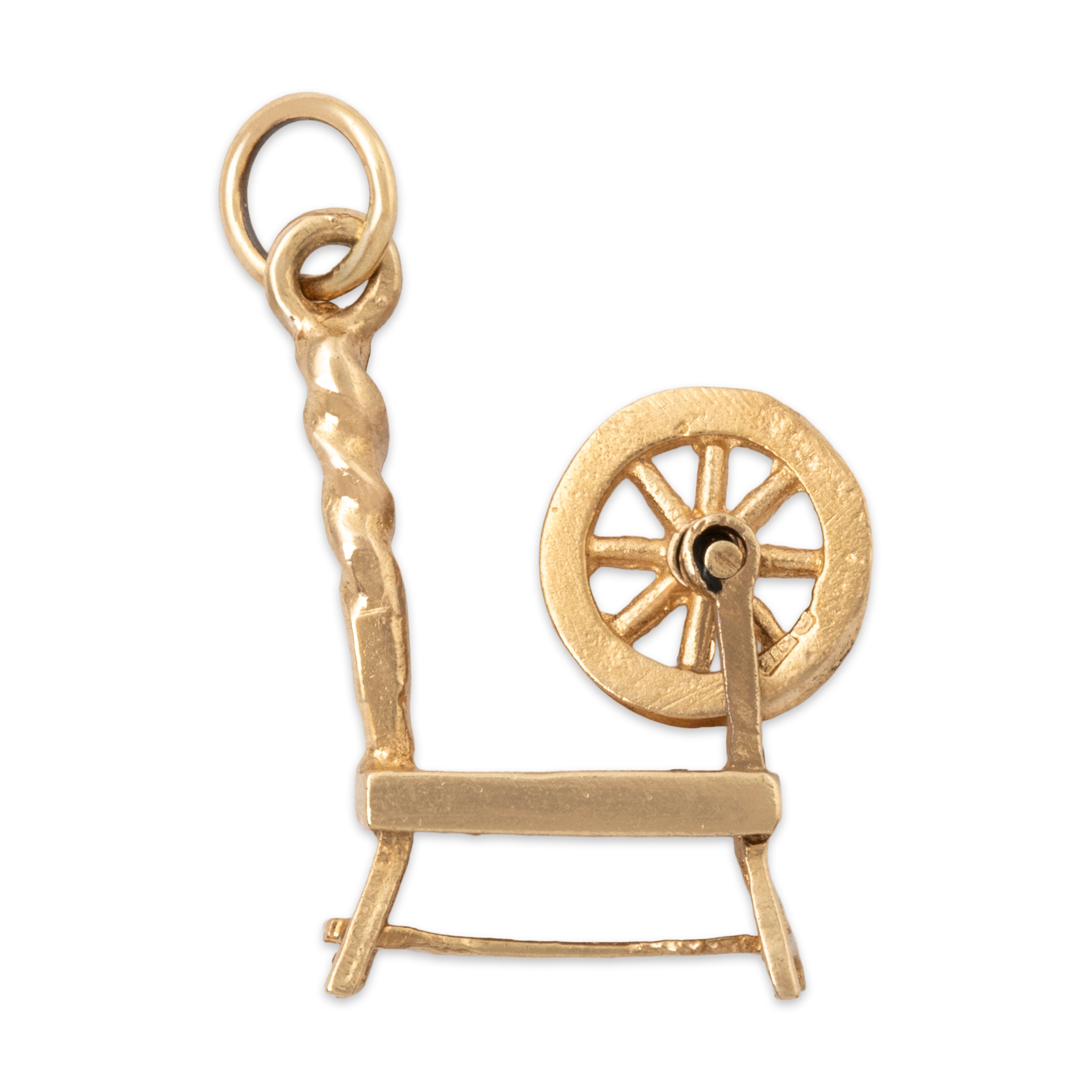 Vintage 9k Yellow Gold Articulated Spinner's Loom Pendant / Charm、mySite、hinf8tx79