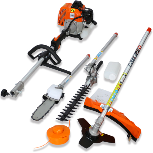 4 in 1 Multi-Functional Trimming Tool, 52CC 2-Cycle Garden Tool System with Gas Pole Saw, Hedge Trimmer, Grass Trimmer, and Brush Cutter EPA Compliant、、eastwooduniform