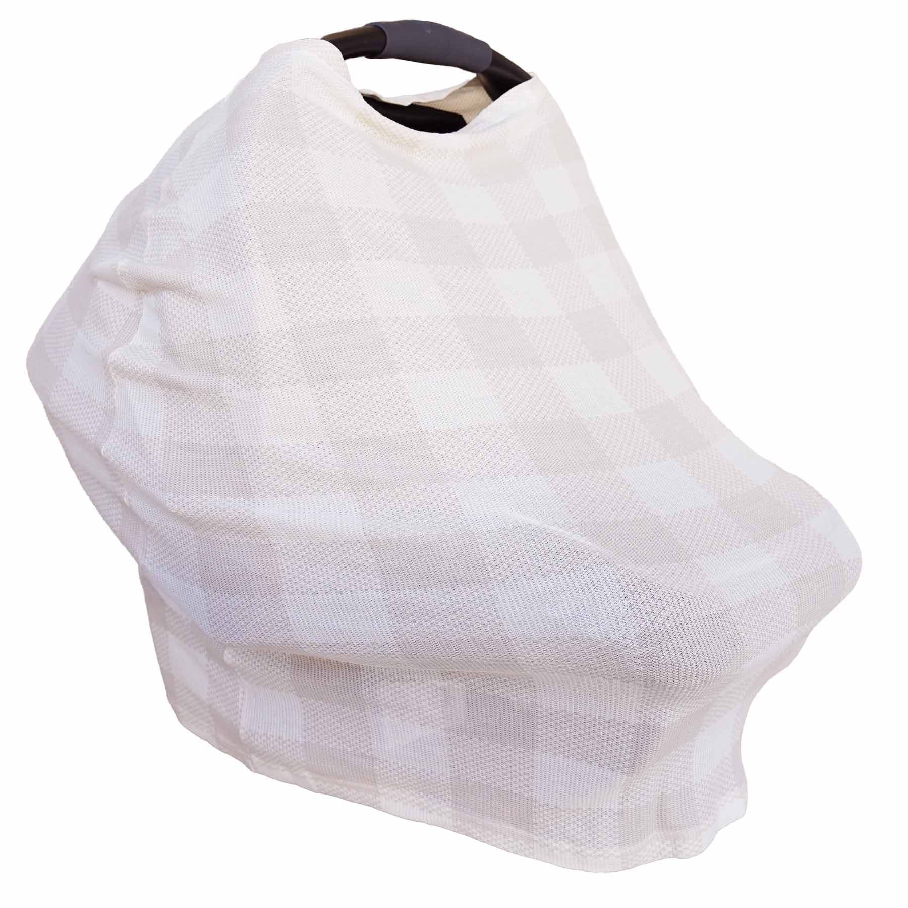  Big Check Bamboo Waffle Multi-Use Stretchy Car Seat & Nursing Cover | Sand、mySite、layawaytickets
