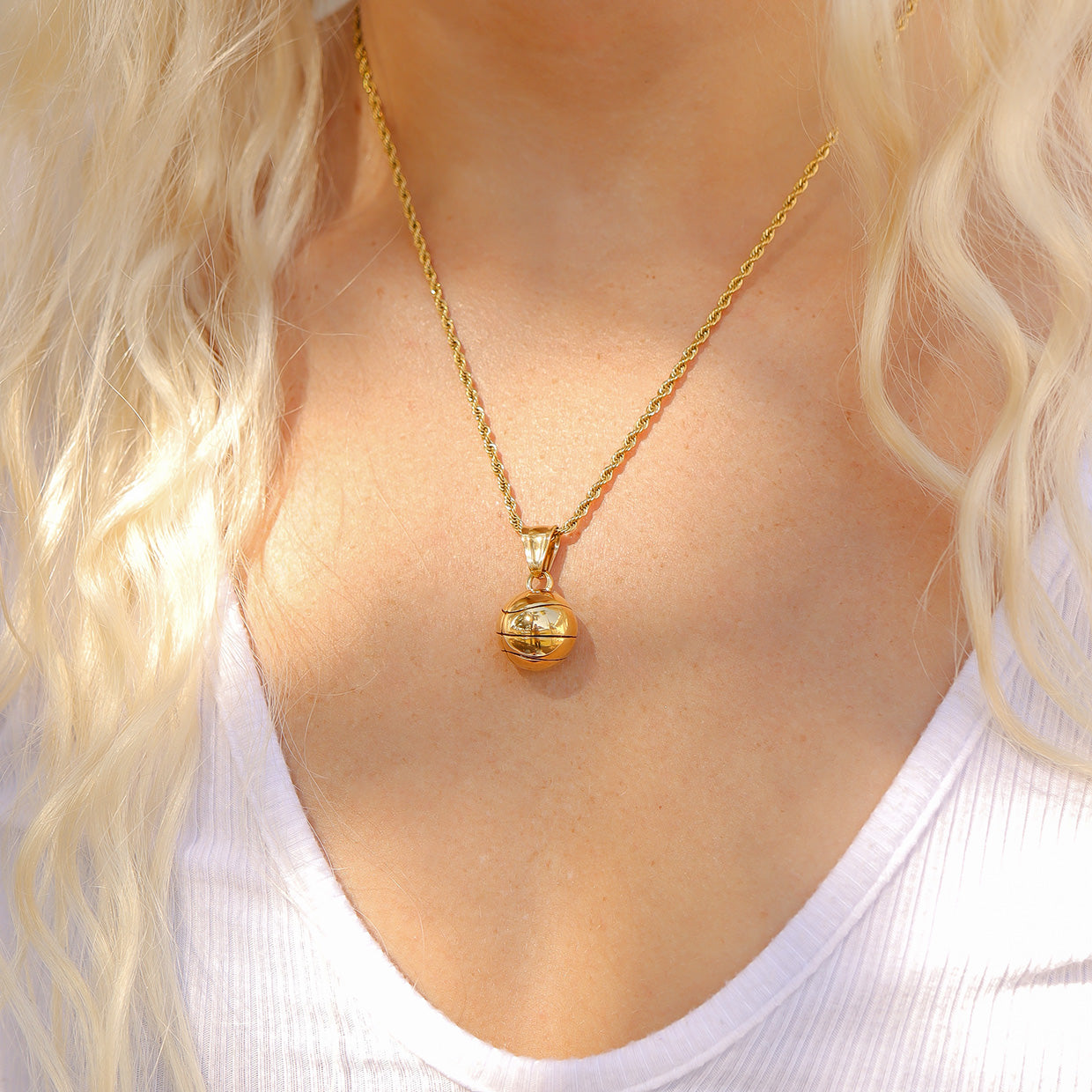 18K Gold PVD Stainless Steel 3D Basketball Charm / PDL0181、mySite、dreamappss