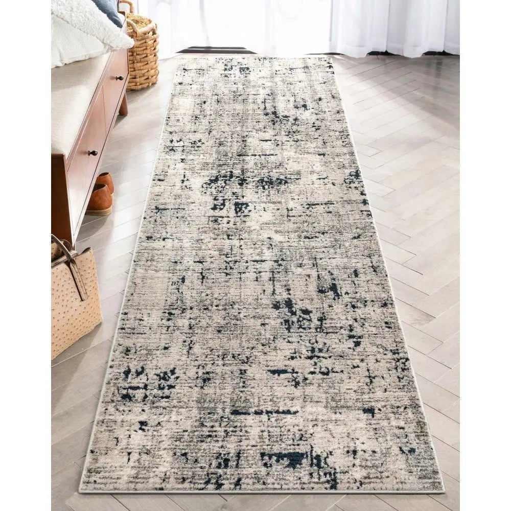 Abstract Modern Distressed Grey Navy High-Low Rug、mySite、gigharbornorthrealestate