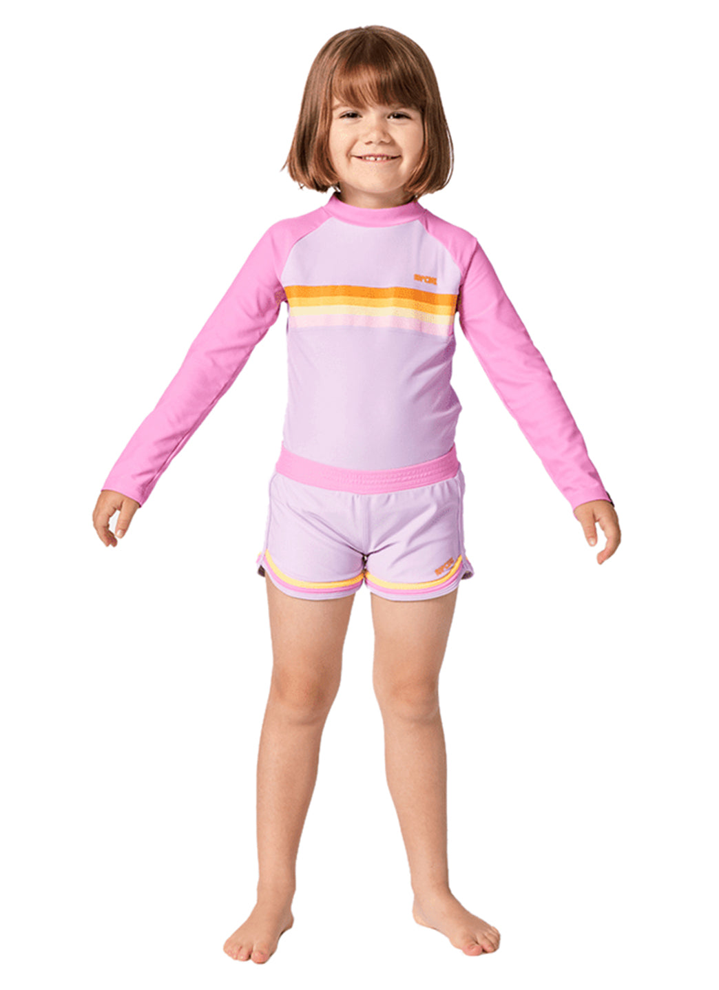 Rip Curl Girls' Rainbow Tide Long Sleeve Rash Guard (Toddler, Little Kid)、mySite、noshort