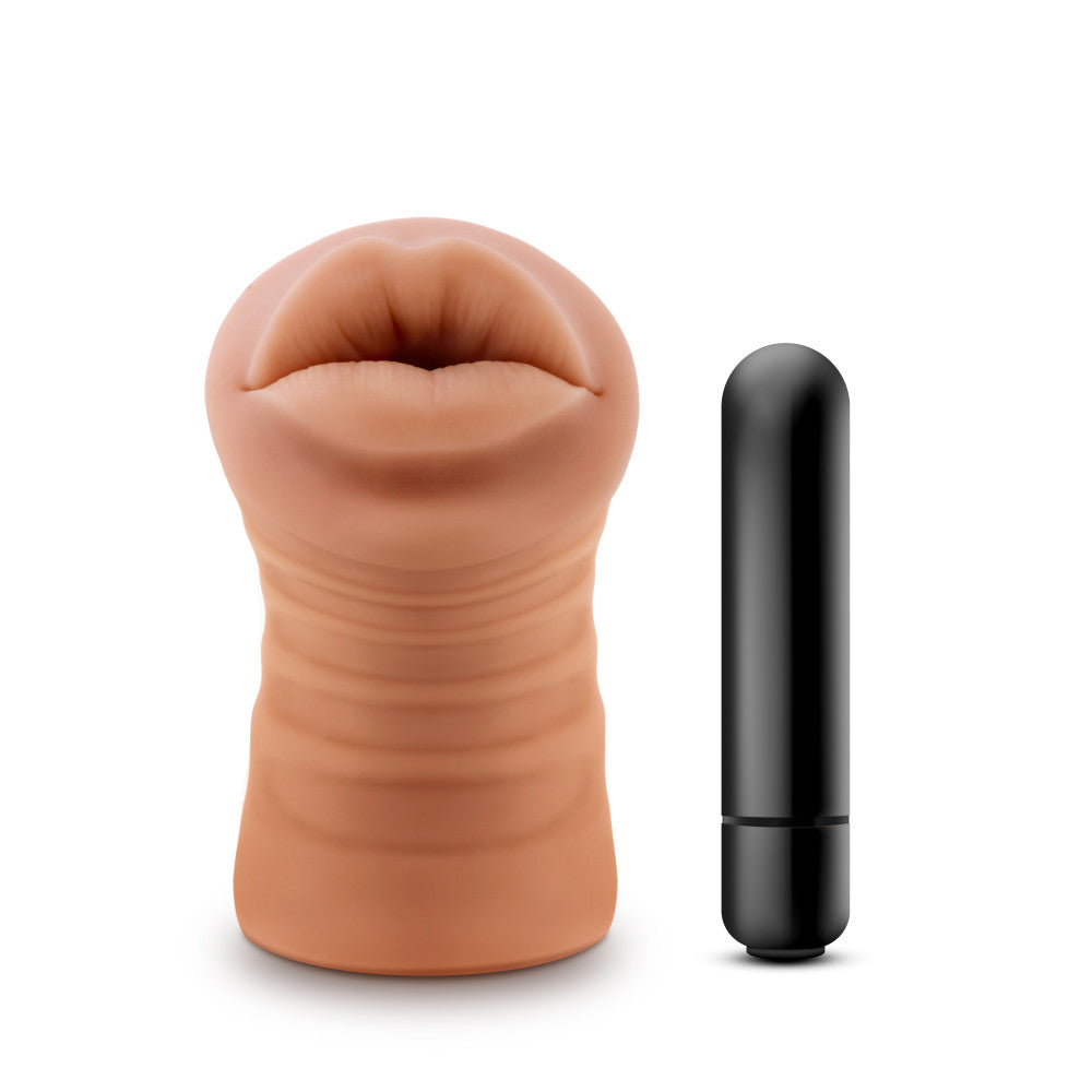 M For Men By Blush® | Isabella Realistic Mocha Vibrating Masturbator / Stroker、mySite、bottomscart