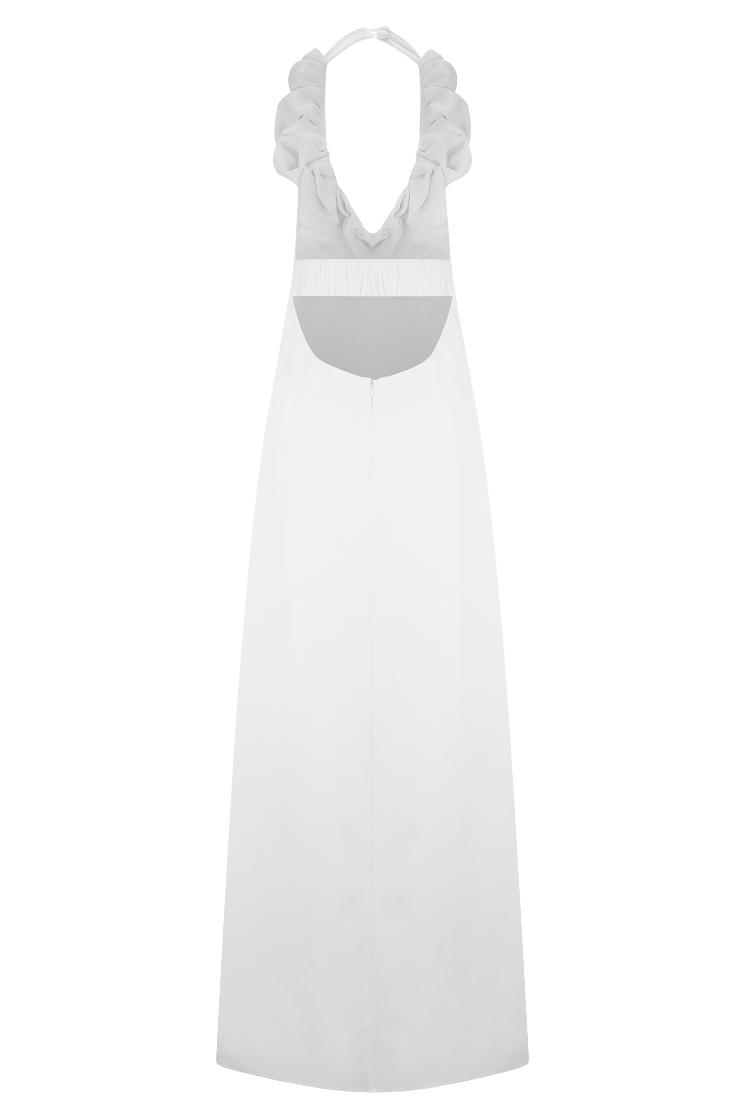 Carolyn Linen Bubble Maxi Dress - White、mySite、solidvoid