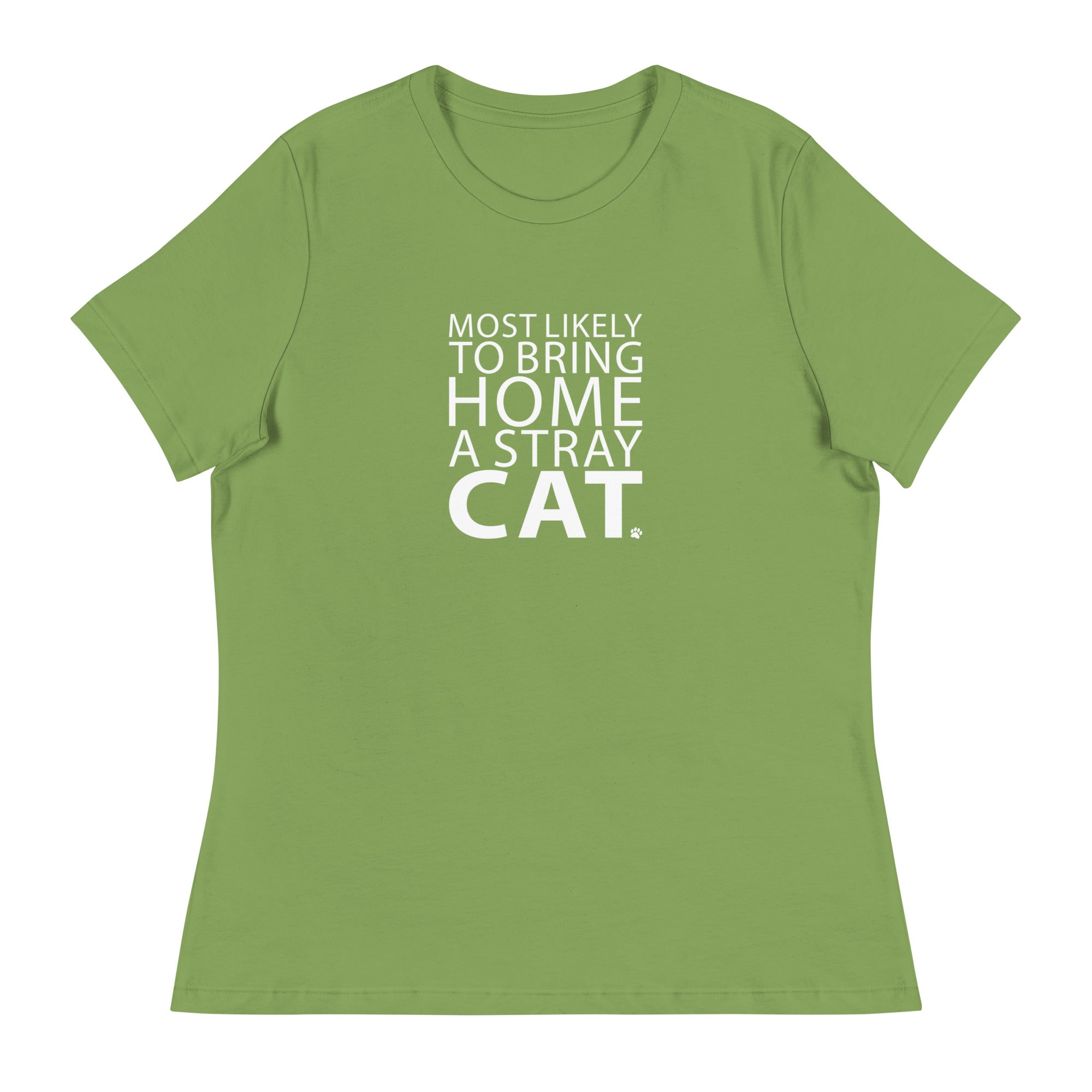 Most Likely To Bring Home A Stray Cat Women's Relaxed T-Shirt、mySite、camillekostekn