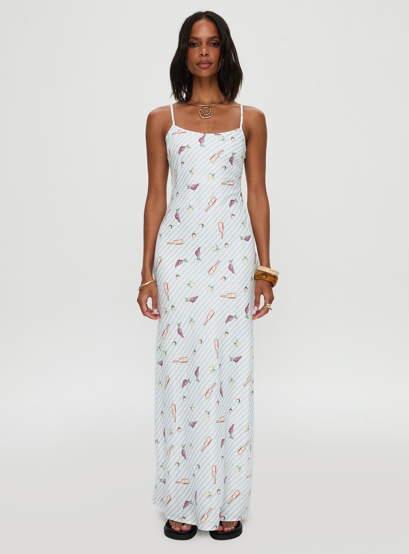 Charcuterie Maxi Dress Blue、mySite、solidvoid