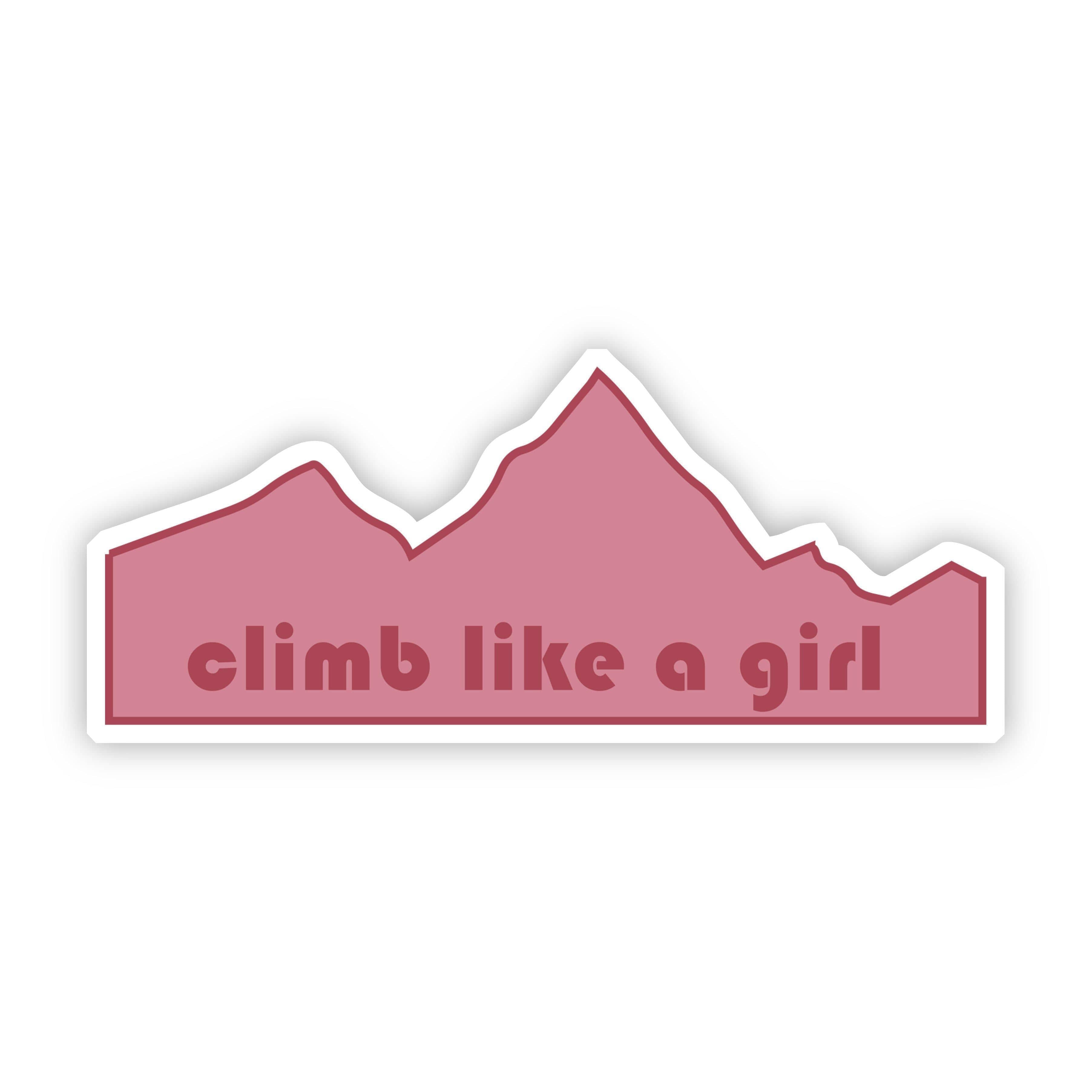  Climb Like a Girl Red Mountain Sticker、mySite、elrpsem3k