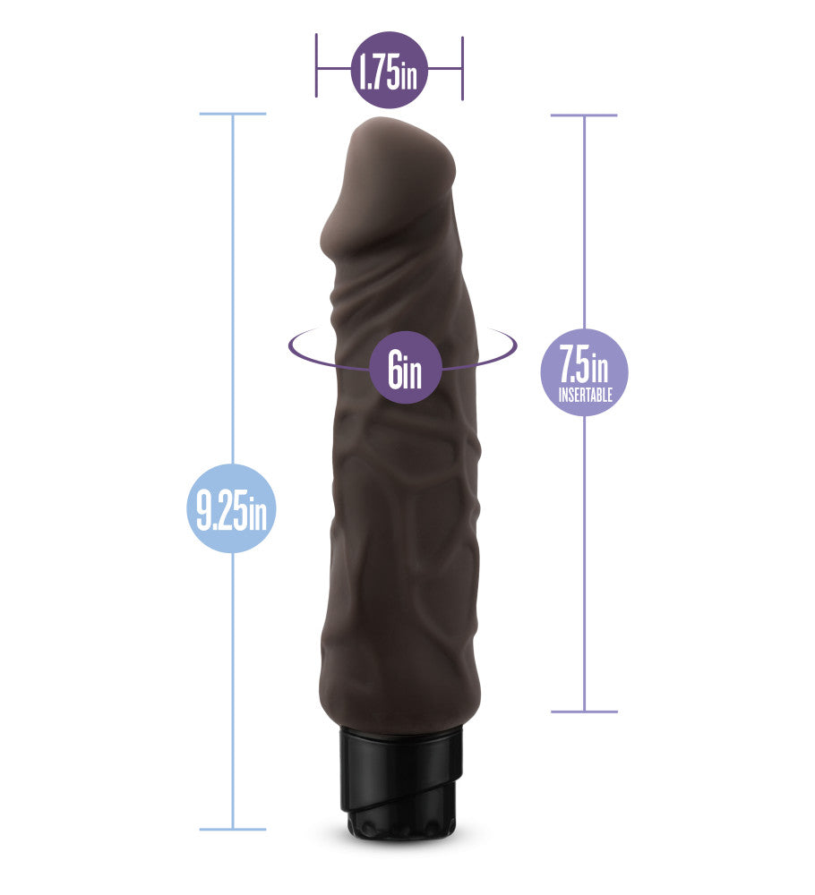 Au Naturel By Blush® | Home Wrecker Realistic Brown 9.25-Inch Long Vibrating Dildo、mySite、bottomscart