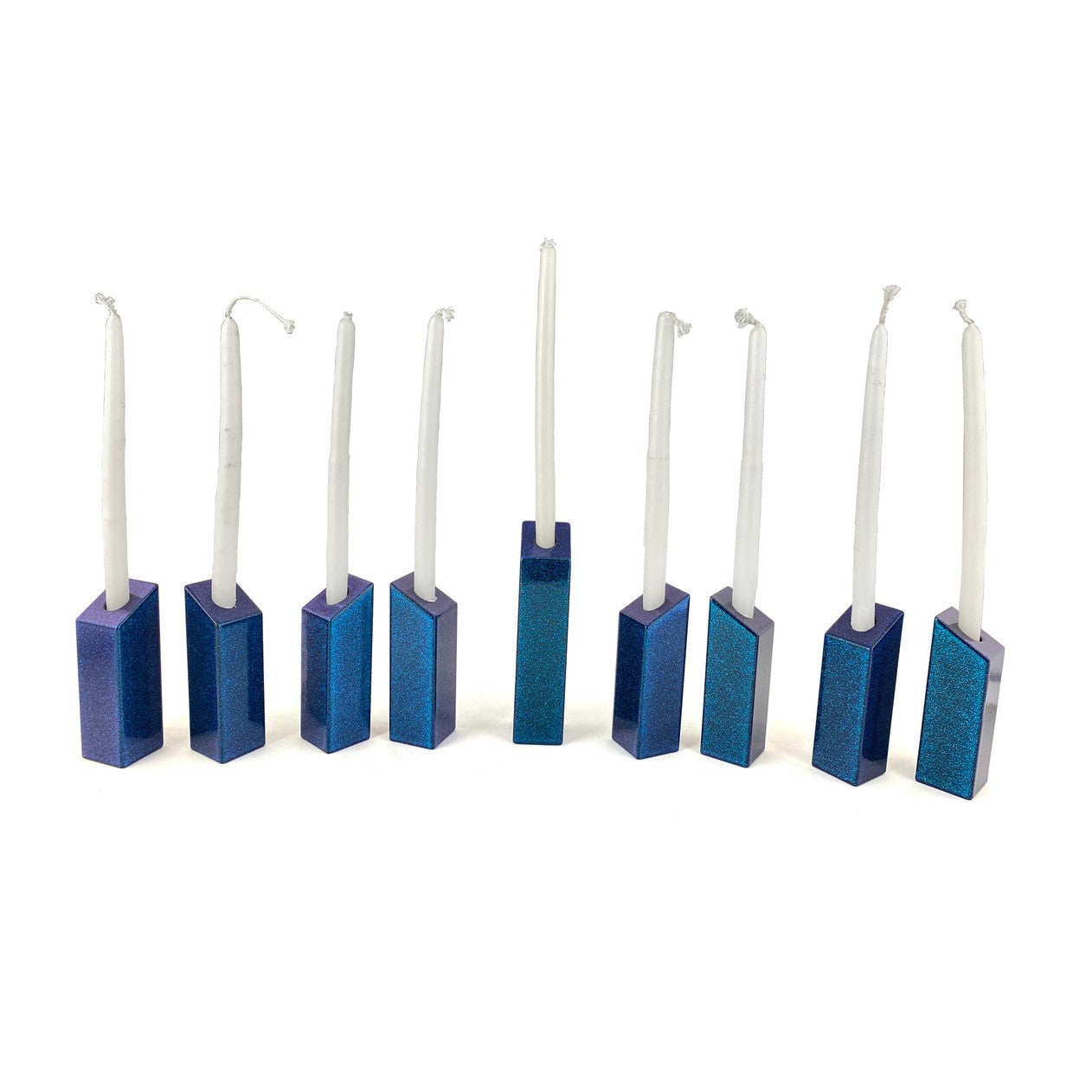 Sparkle Leah Modular Hanukkah Menorah by Joy Stember - Blue、mySite、topwebapps