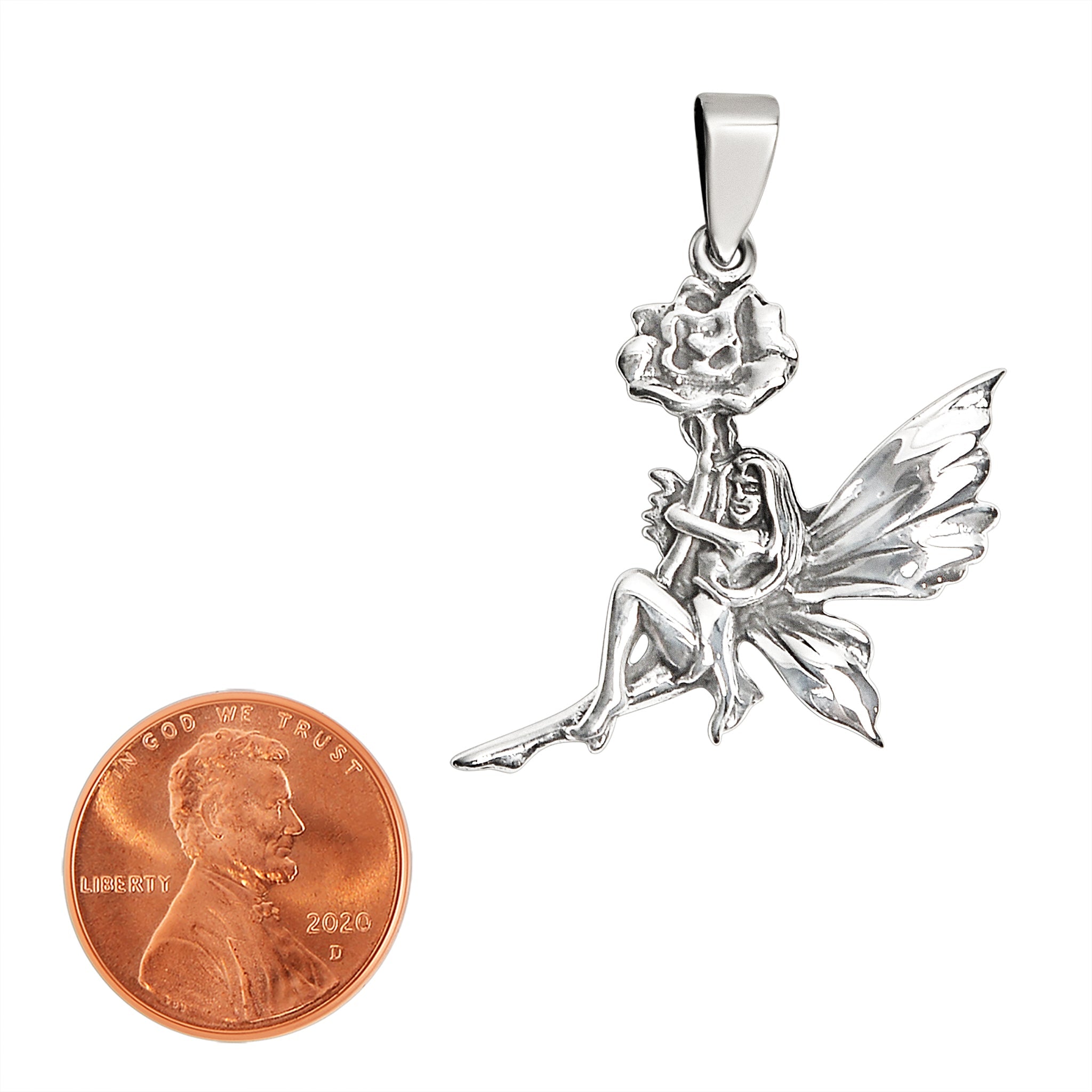 Sterling Silver Fairy And Flower Pendant / SSP0159、mySite、dreamappss