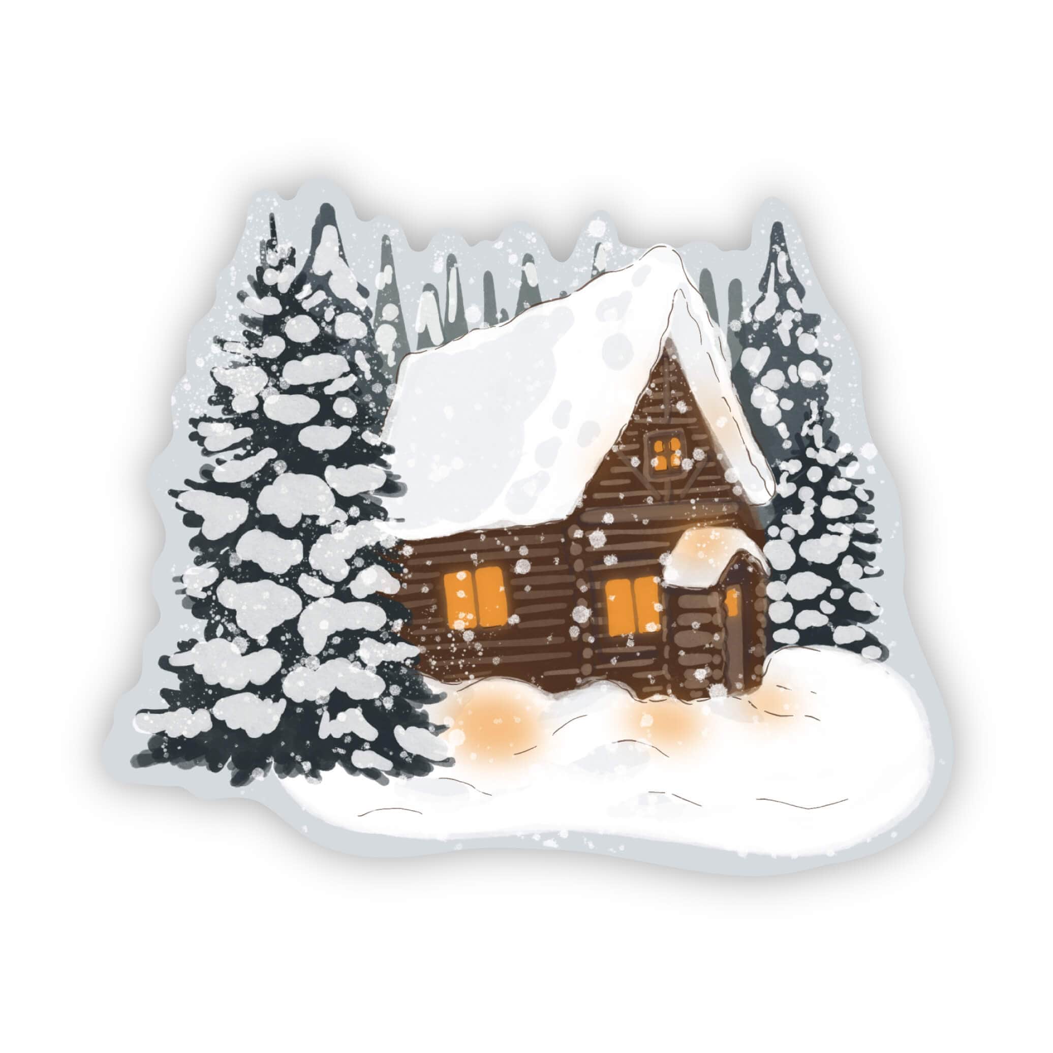  Log Cabin & Trees Sticker、mySite、ghnorth