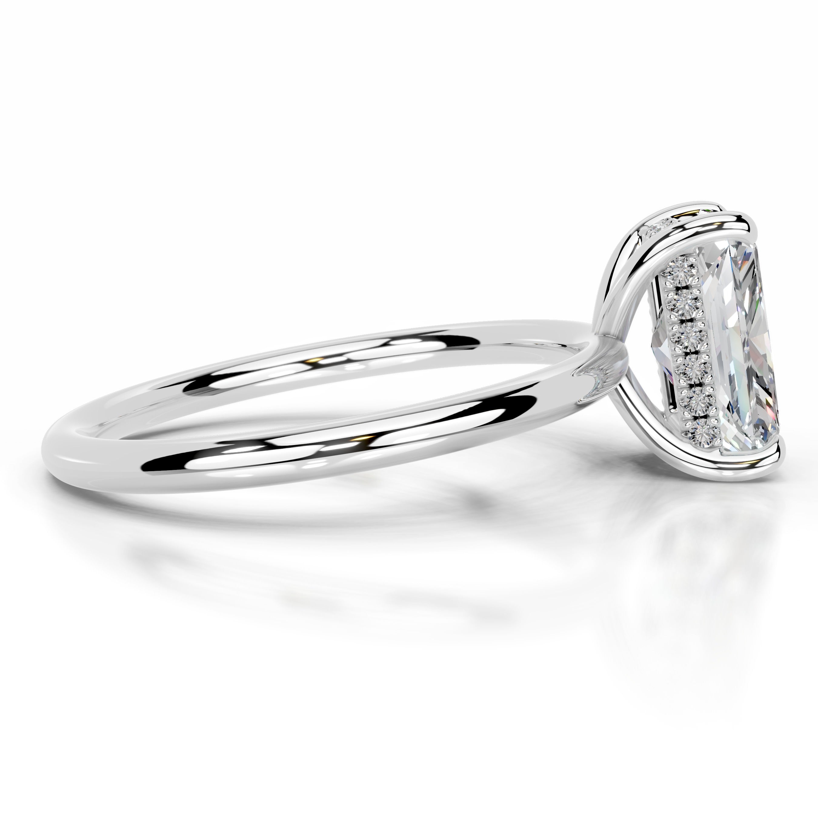 Willow Moissanite & Diamond Ring - 18K White Gold、mySite、hinf8tx79