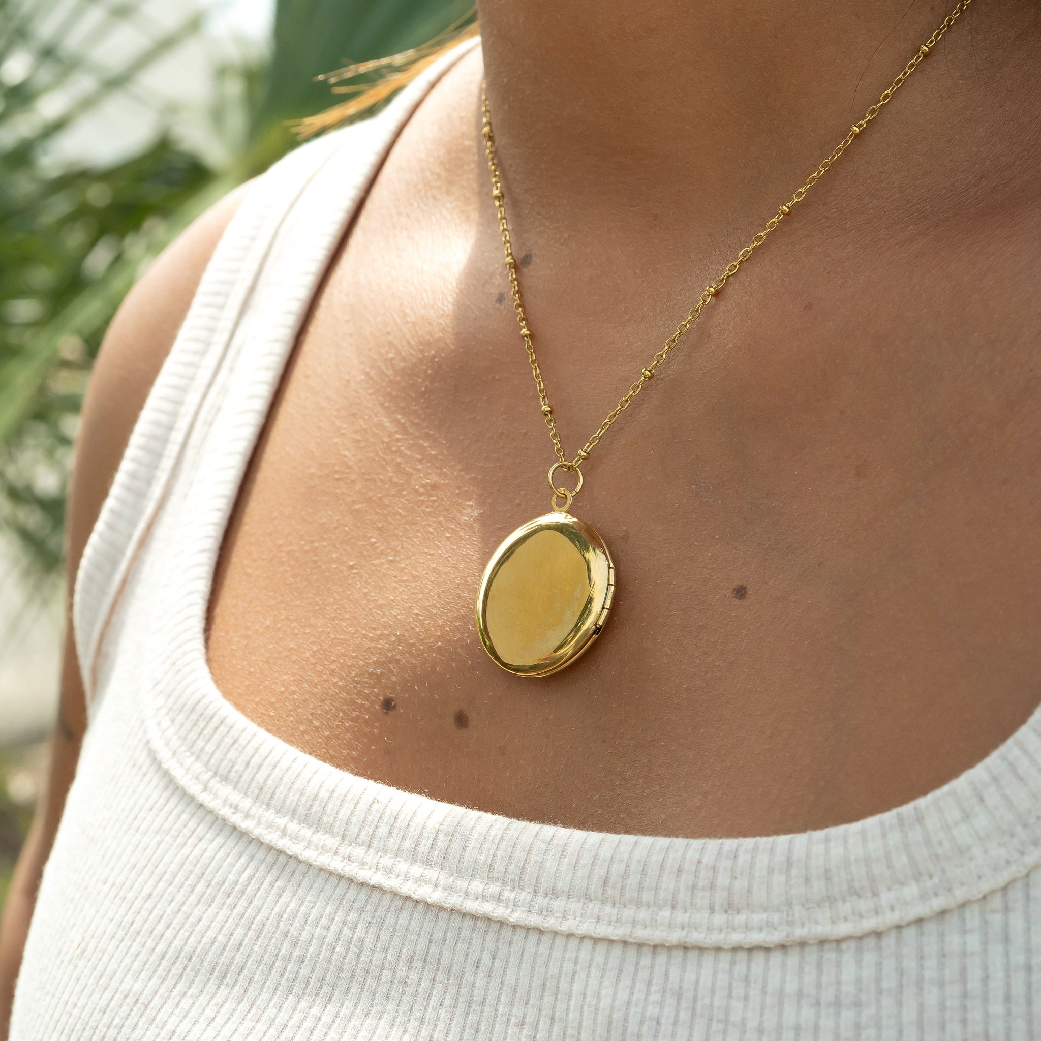 18K Gold PVD Stainless Steel Round Locket / PDL0242、mySite、dreamappss