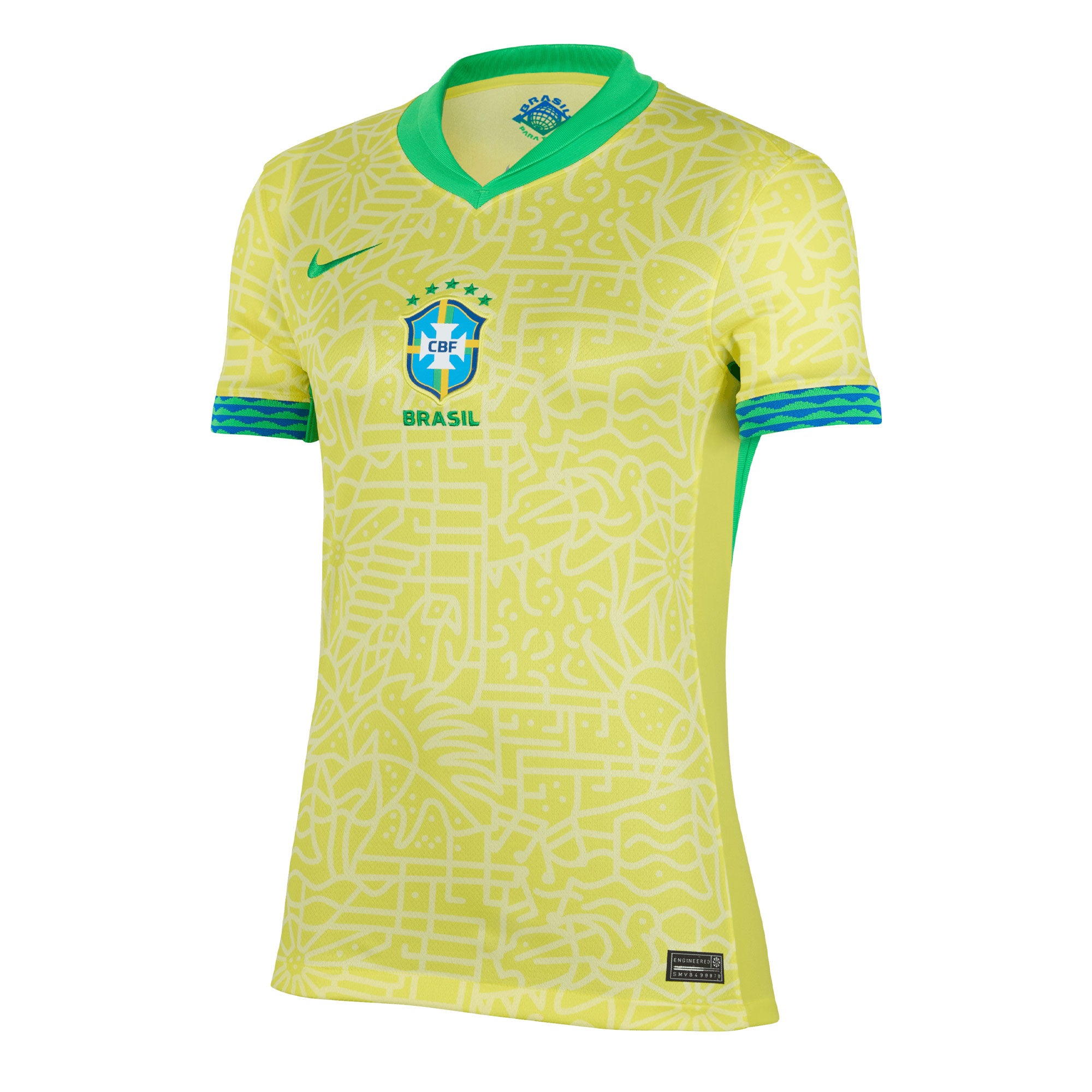 Nike Women's Brazil 2024/25 Home Jersey Yellow/Green、mySite、noshort