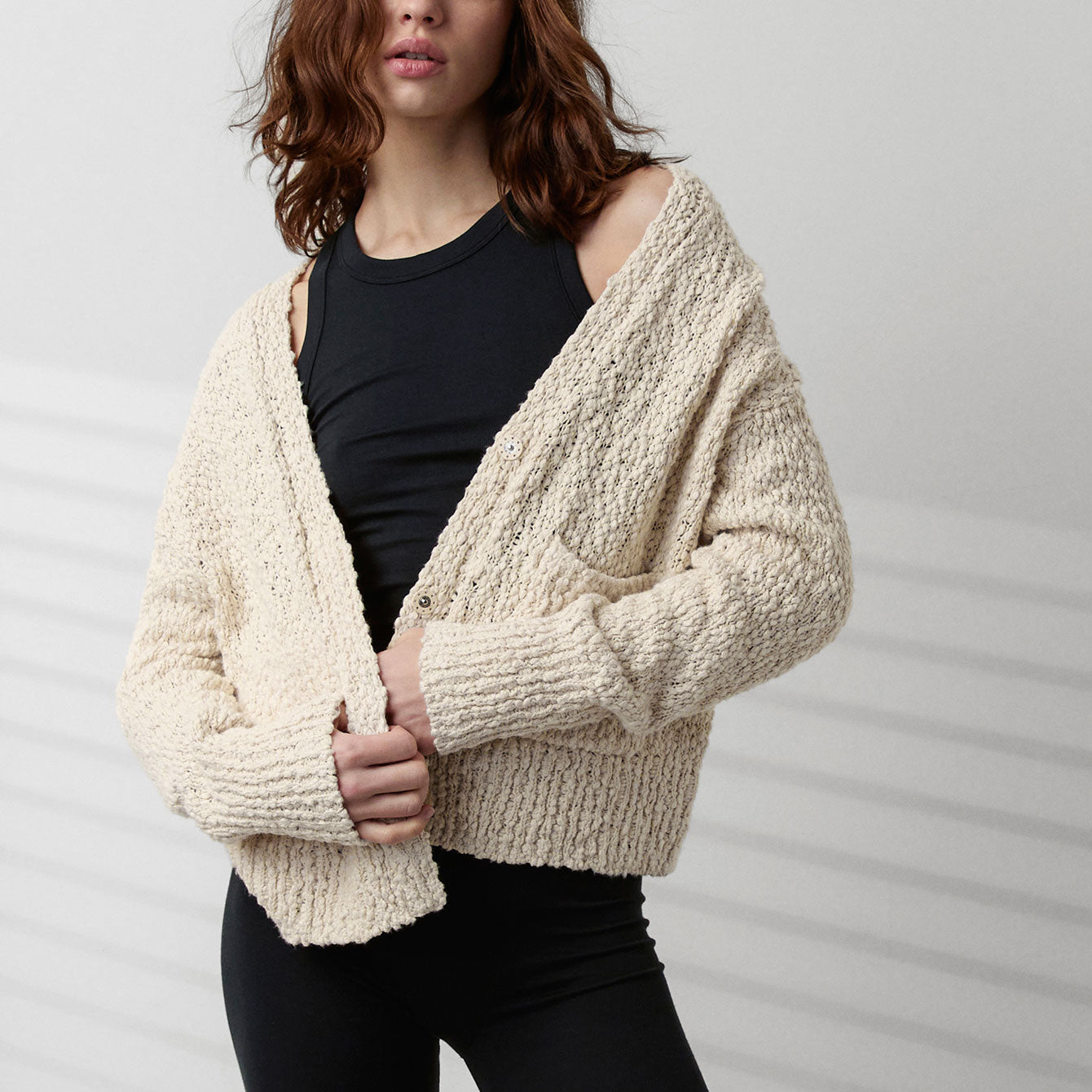 Textured Cotton Snap Front Cardigan、mySite、bengalsvssteelers