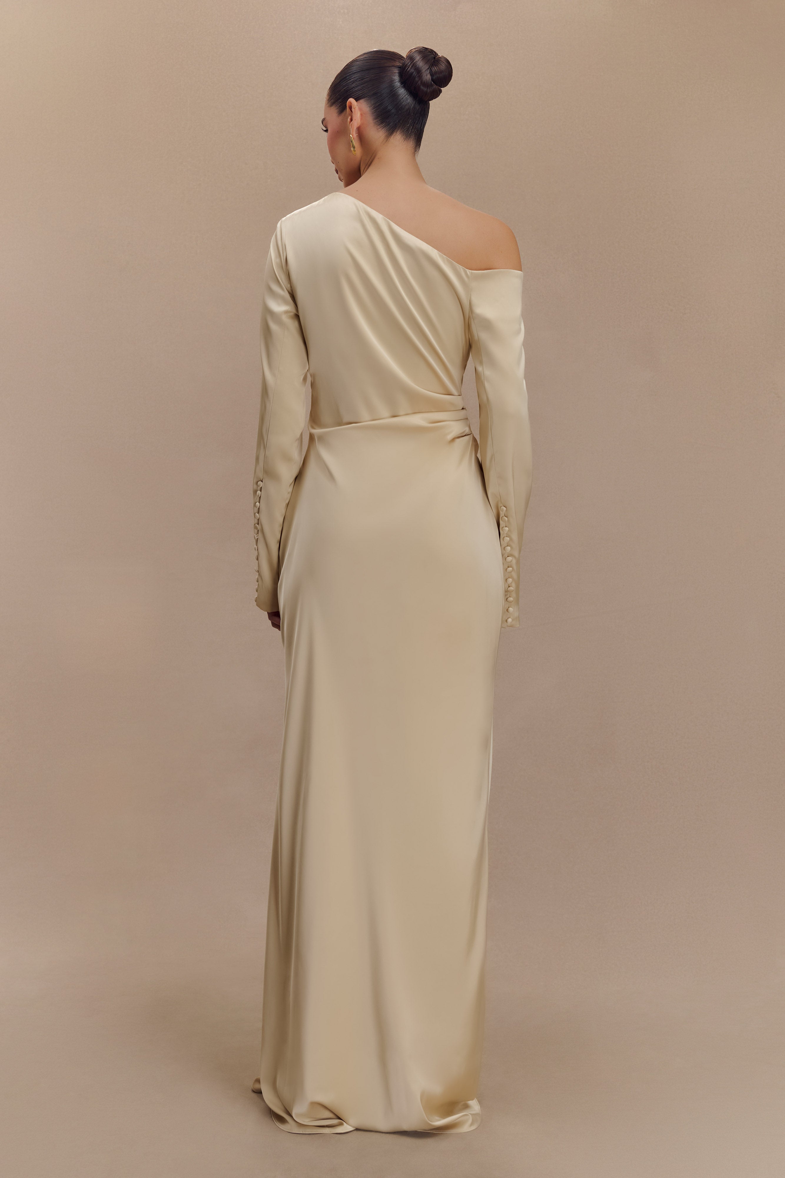 Avery Long Sleeve Maxi Dress - Gold、mySite、solidvoid