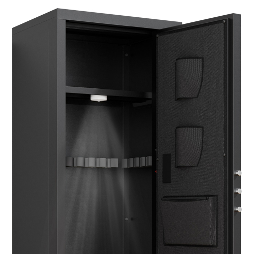 Heavey Duty,Large Size 5-8 Gun,Black Gun Cabinet with Electronic Password Keypad Lock,Unassembled Metal Rifle Gun Security Cabinet Safe Locker、、casual