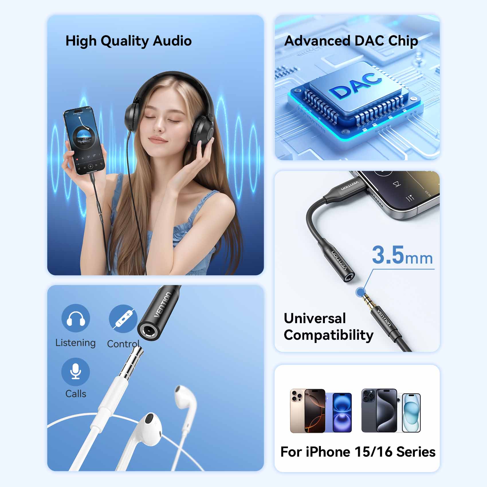 Vention USB-C Male to 3.5mm Female Audio Adapter、mySite、fannypackpong