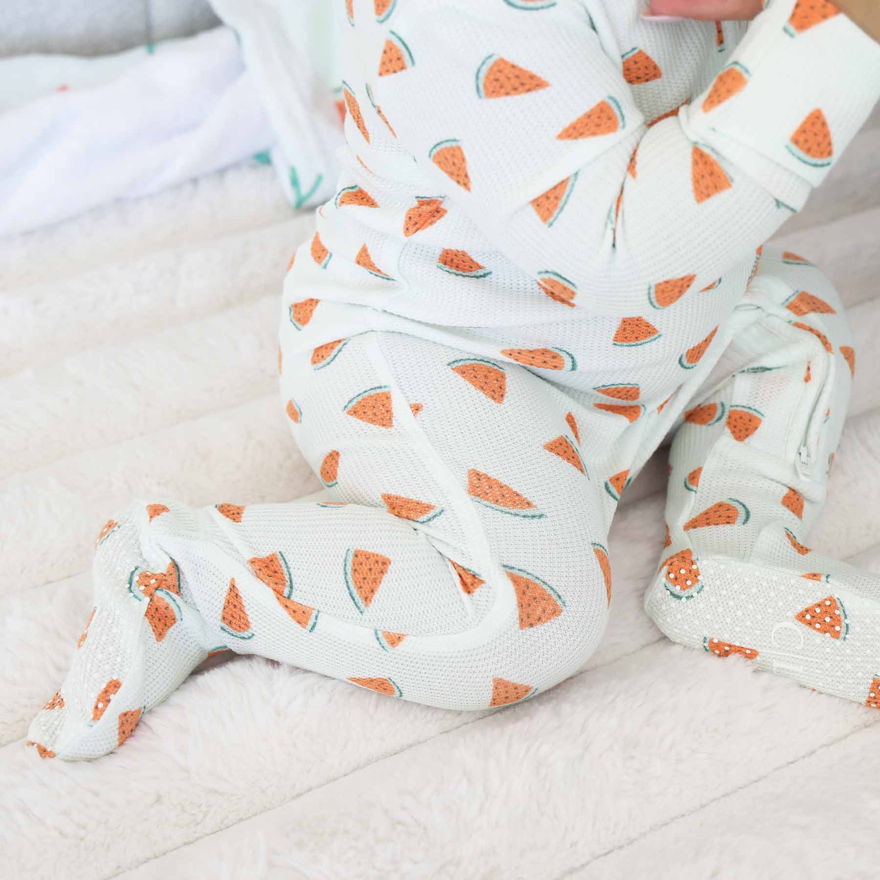  Slice, Slice Baby Bamboo Waffle Zipper Footie、mySite、layawaytickets