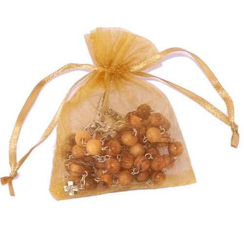 Jerusalem Cross Olive Wood Rosary - With Organza bag and a small olive wood P.、mySite、topwebapps
