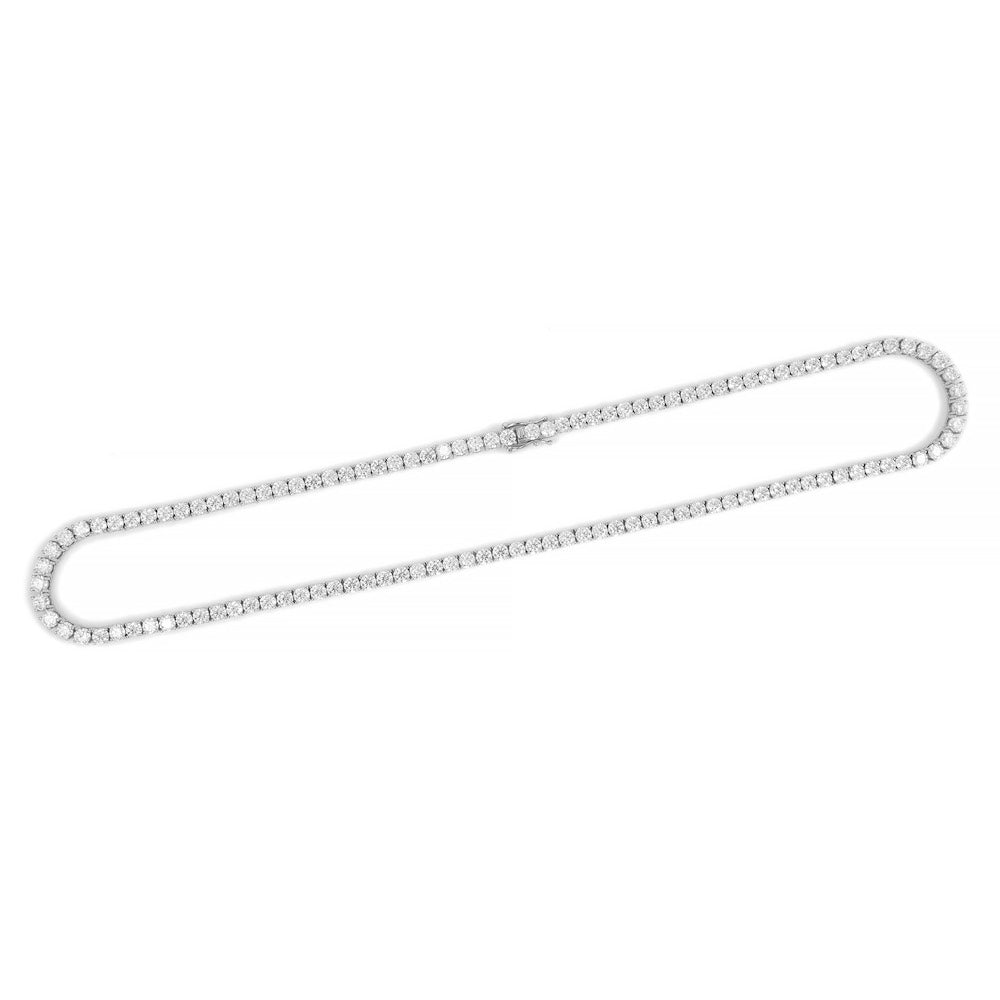 4MM Diamond Tennis Chain 14K Solid White Gold、mySite、hinf8tx79