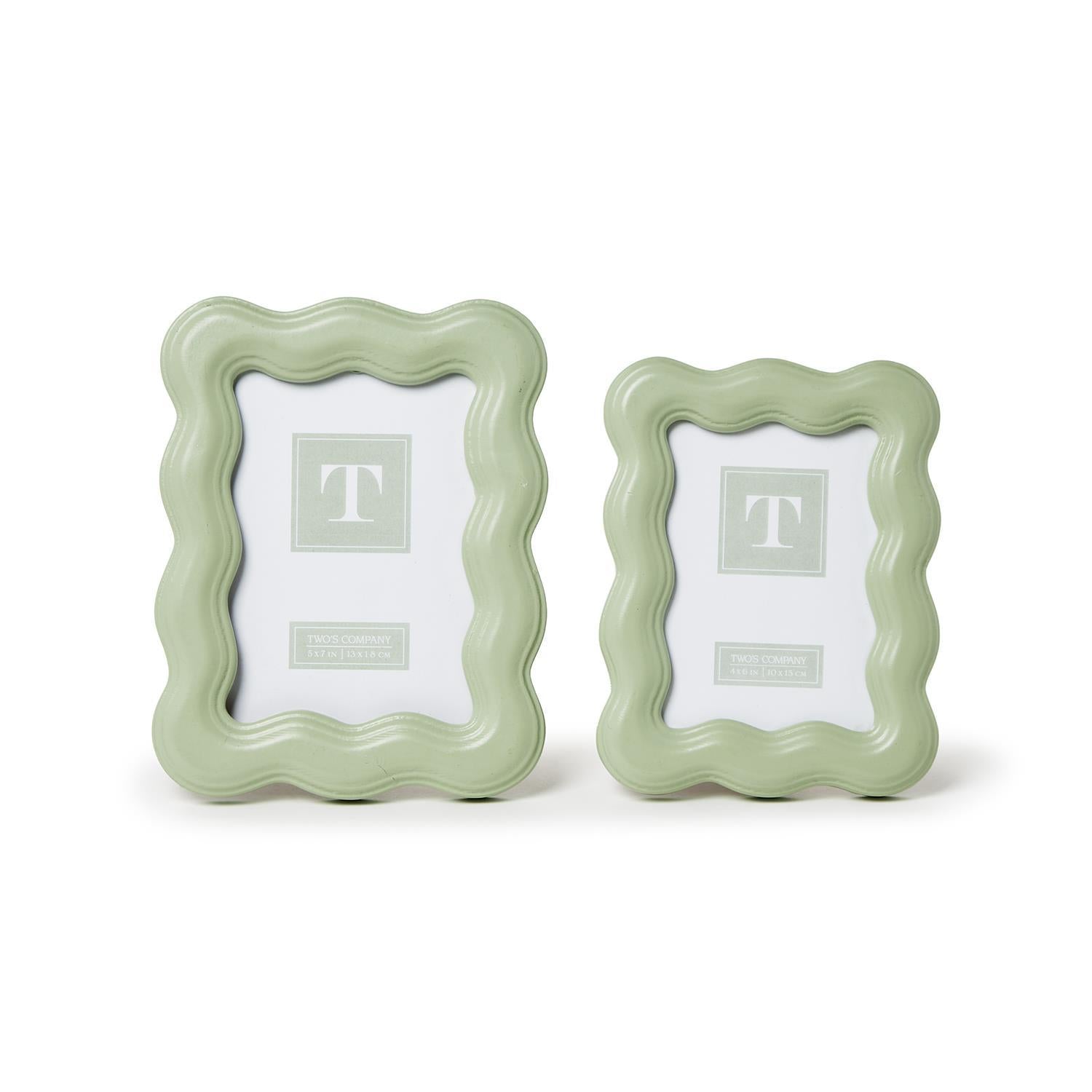  Set Of 2 Wavy Wood Photo Frame、mySite、elrpsem3k