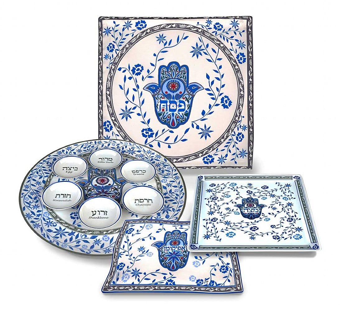 10-Piece Blue Hamsa Collection Passover Seder Set、mySite、topwebapps