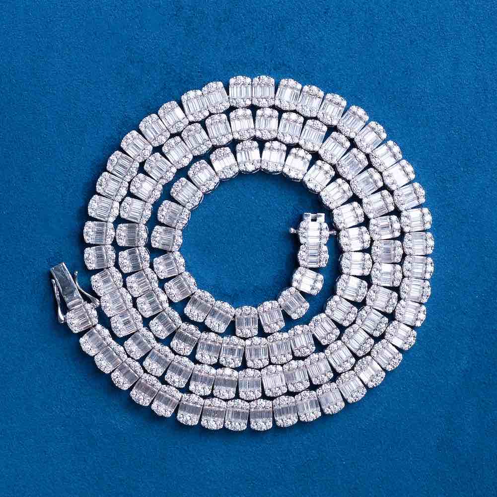 7MM Moissanite Baguette Tennis Chain 14K Gold、mySite、hinf8tx79