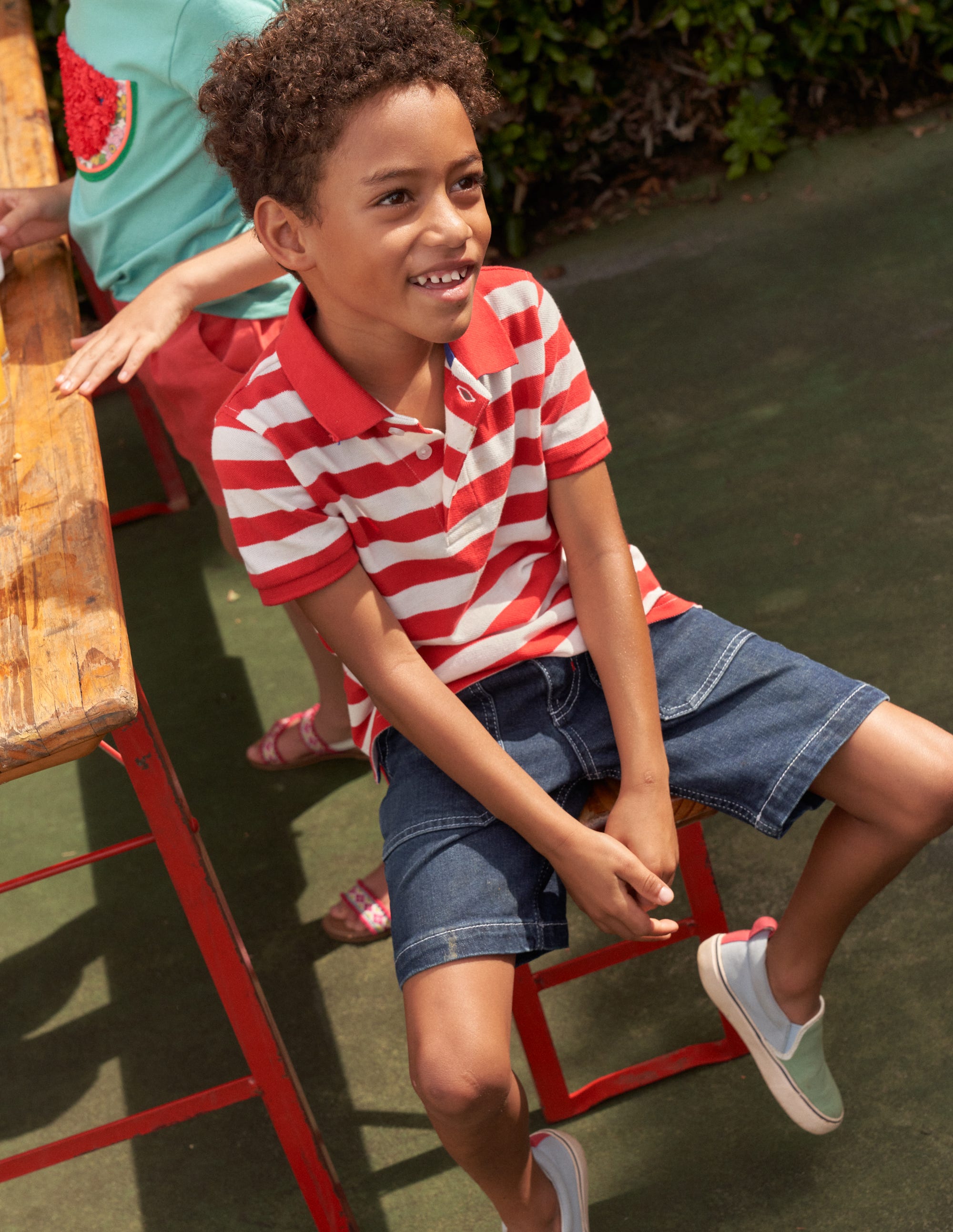  Piqué Polo Shirt-Breton Ivory/Red、mySite、ashleygrahame