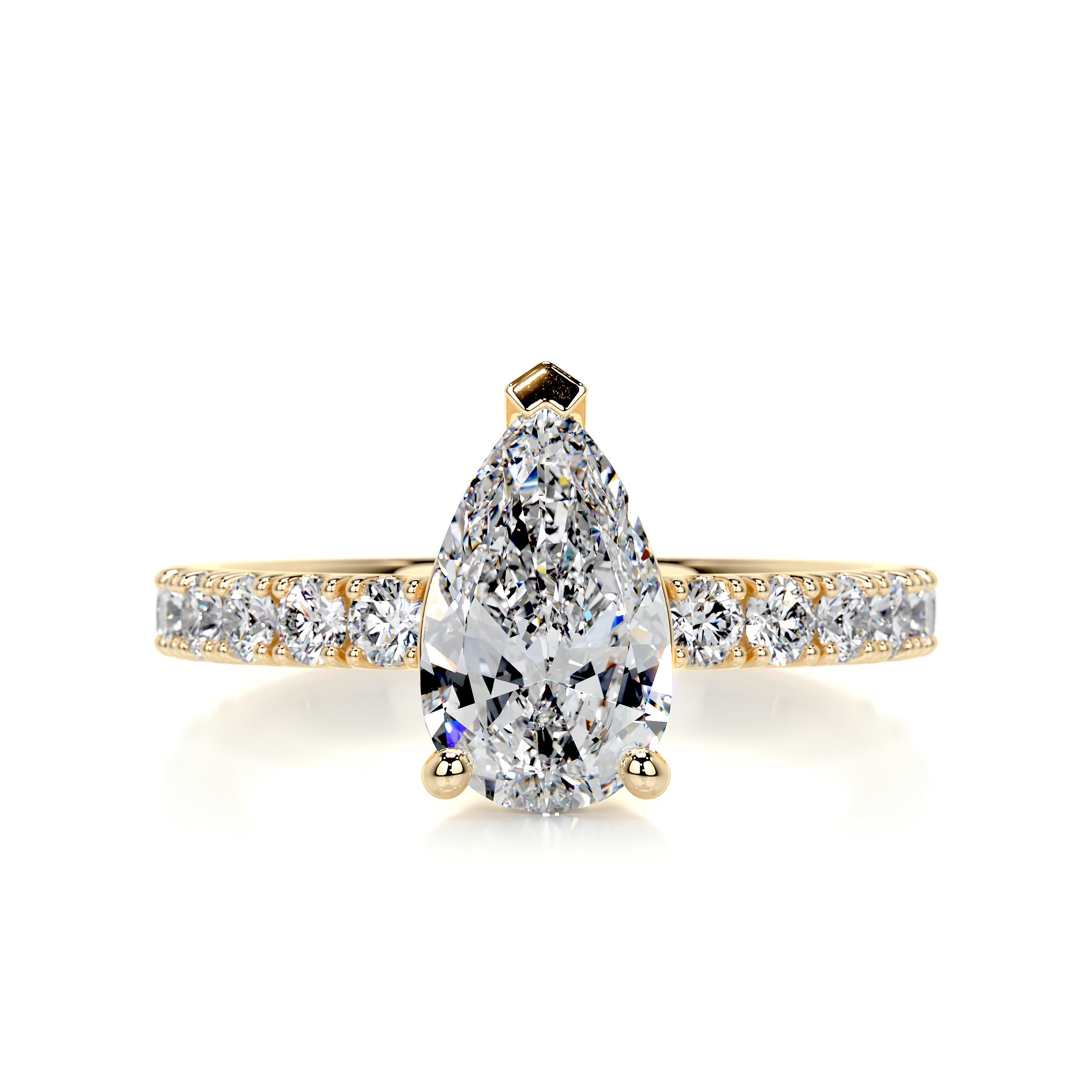 Hailey Moissanite & Diamond Ring -18K Yellow Gold、mySite、hinf8tx79