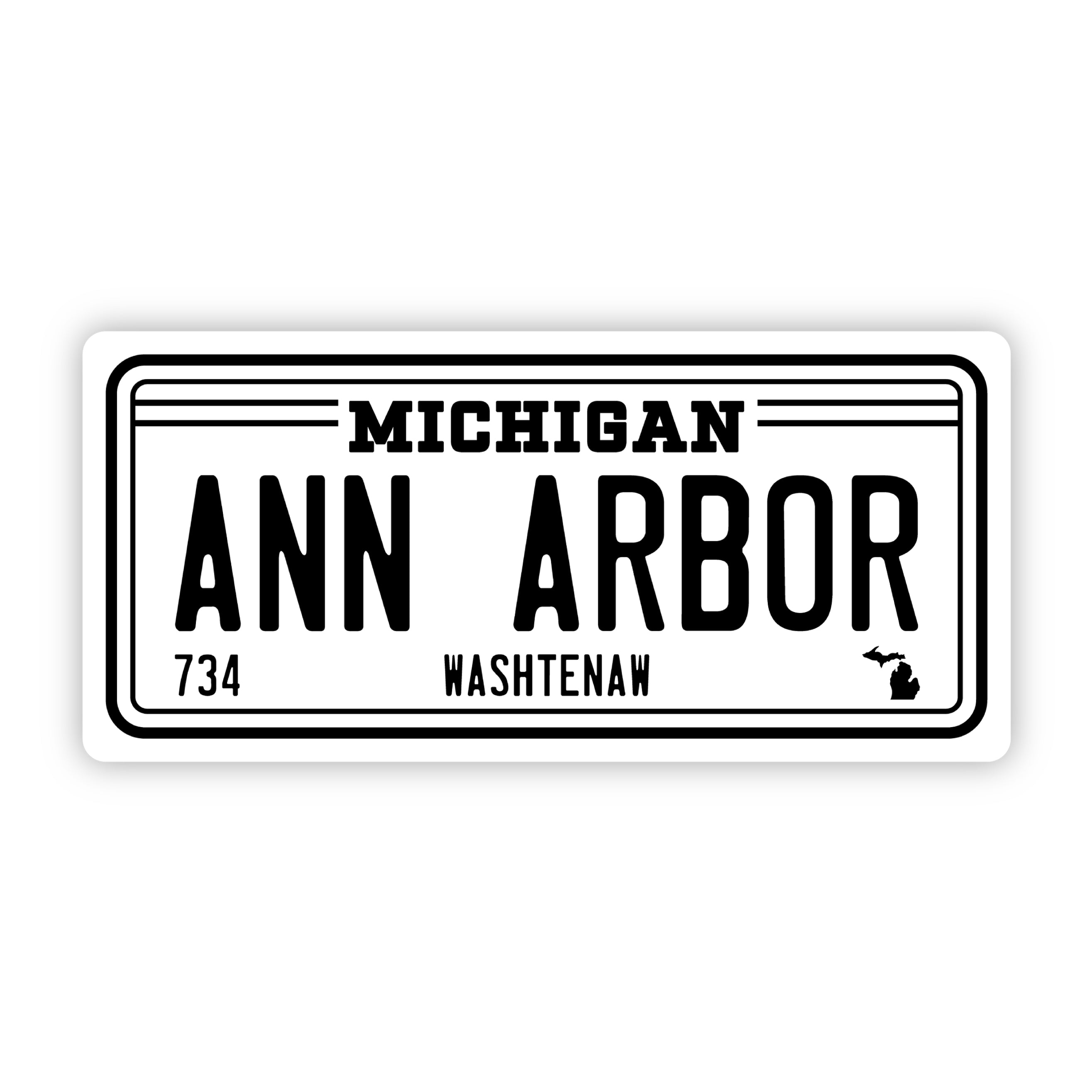  Ann Arbor 734 License Plate Sticker、mySite、elrpsem3k