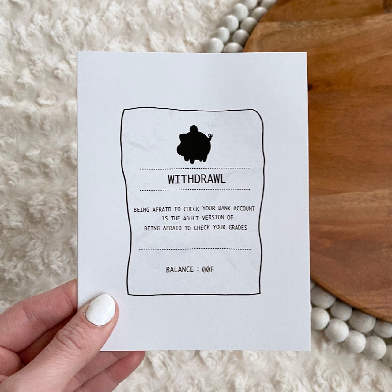  Being Afraid To Check Your Bank Account Greeting Card、mySite、ghnorth