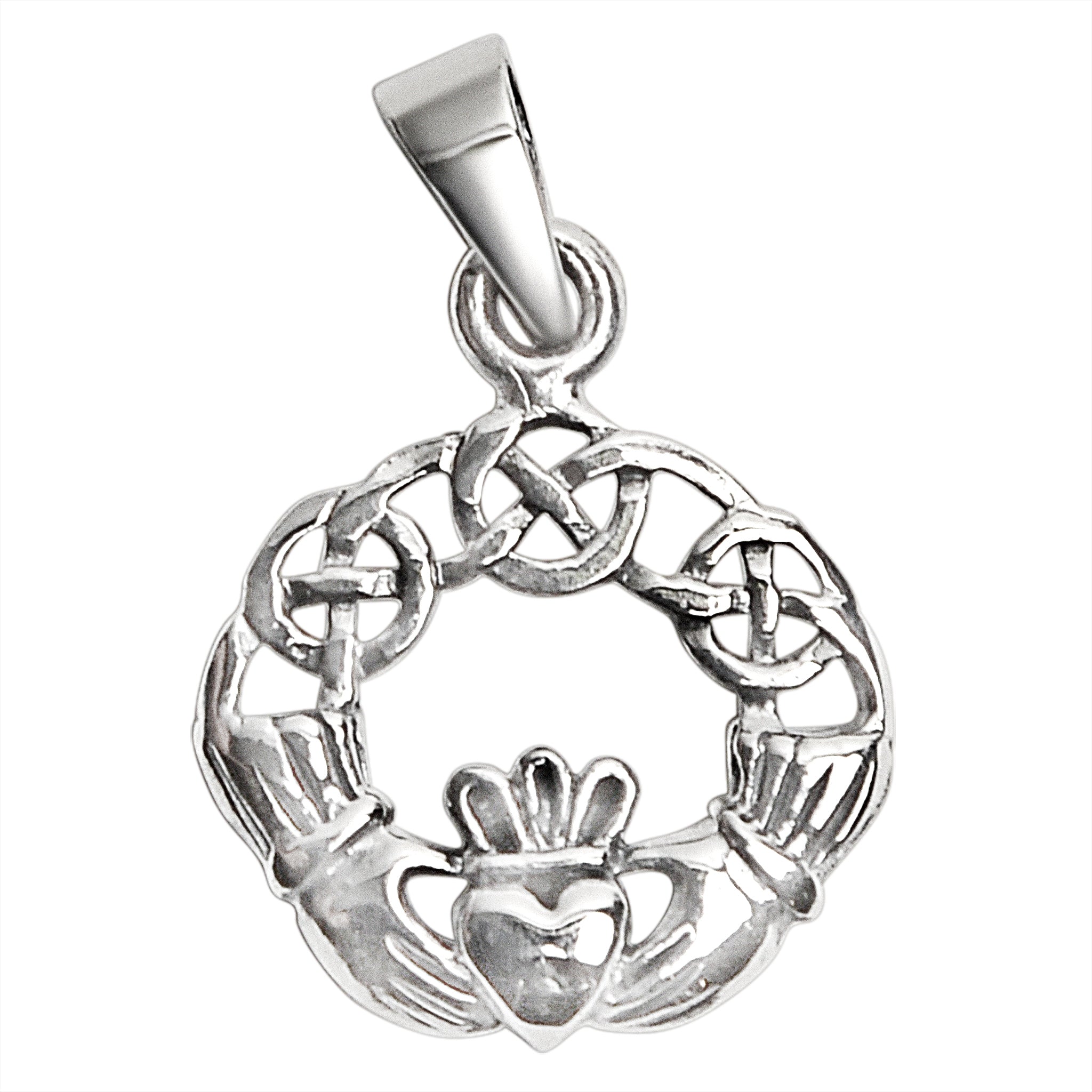Sterling Silver Celtic Knot Claddagh Pendant / SSP0032、mySite、dreamappss