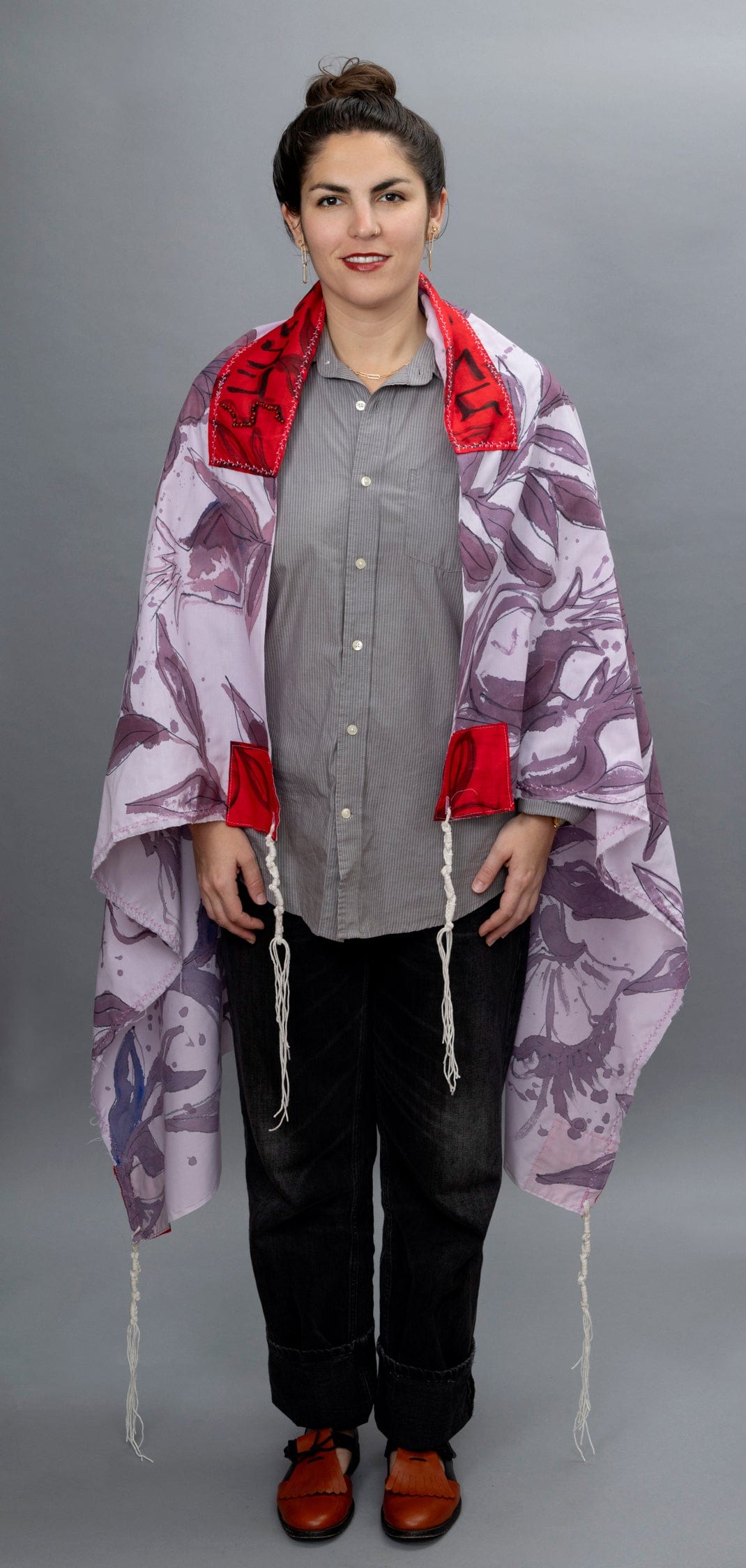 Purple and Red Handpainted Pomegranates Tallit、mySite、topwebapps