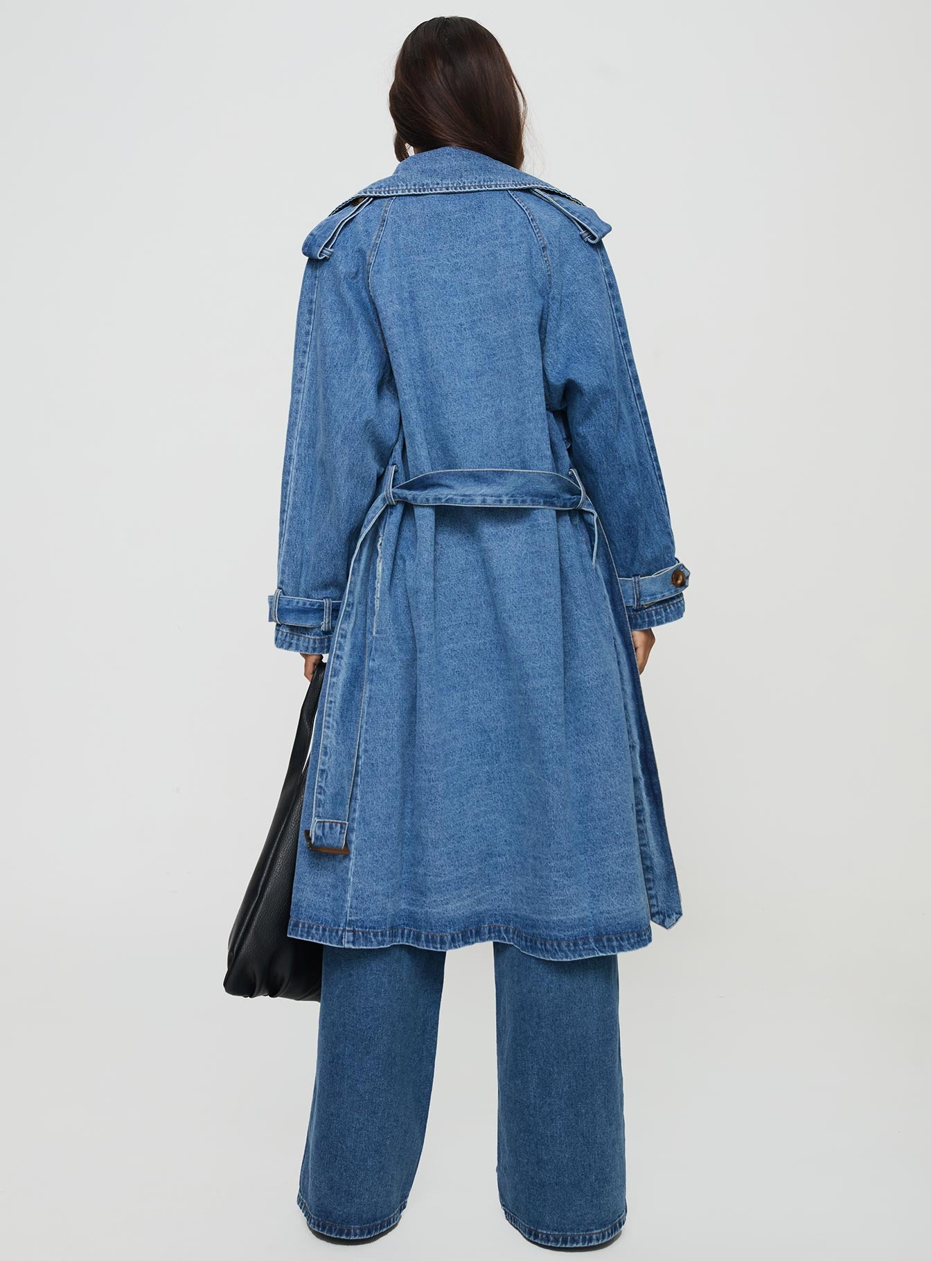 Honeyed Denim Trench Coat Mid Wash、mySite、solidvoid