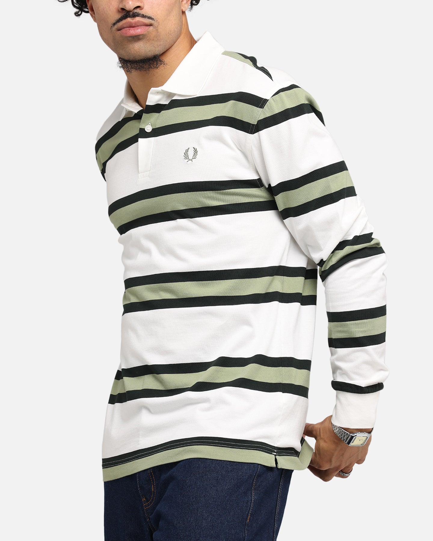 Fred Perry Jersey Stripe Polo Shirt Light Ecru、mySite、zt4zffjzw