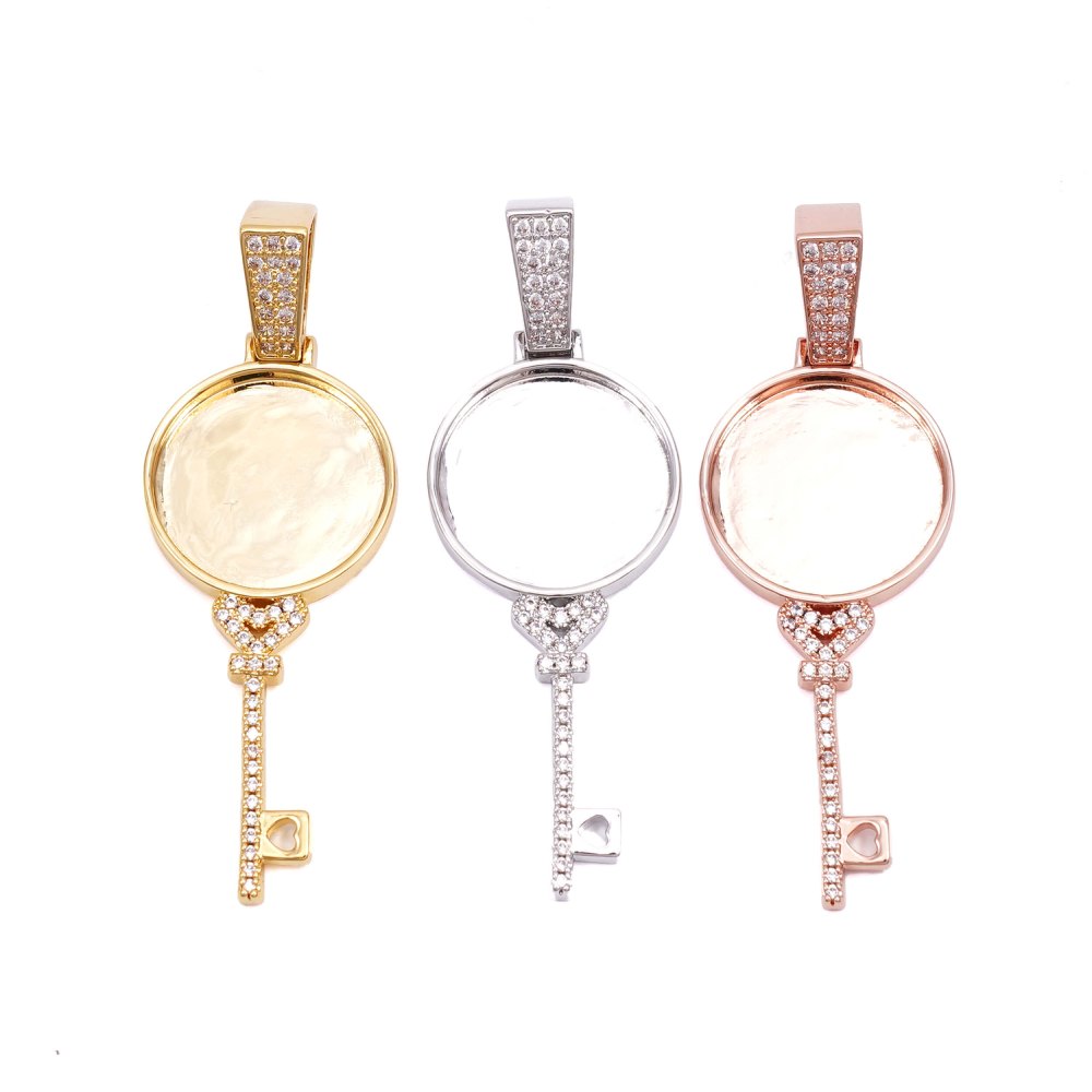 Moissanite Key Photo Pendant 14K Gold、mySite、hinf8tx79