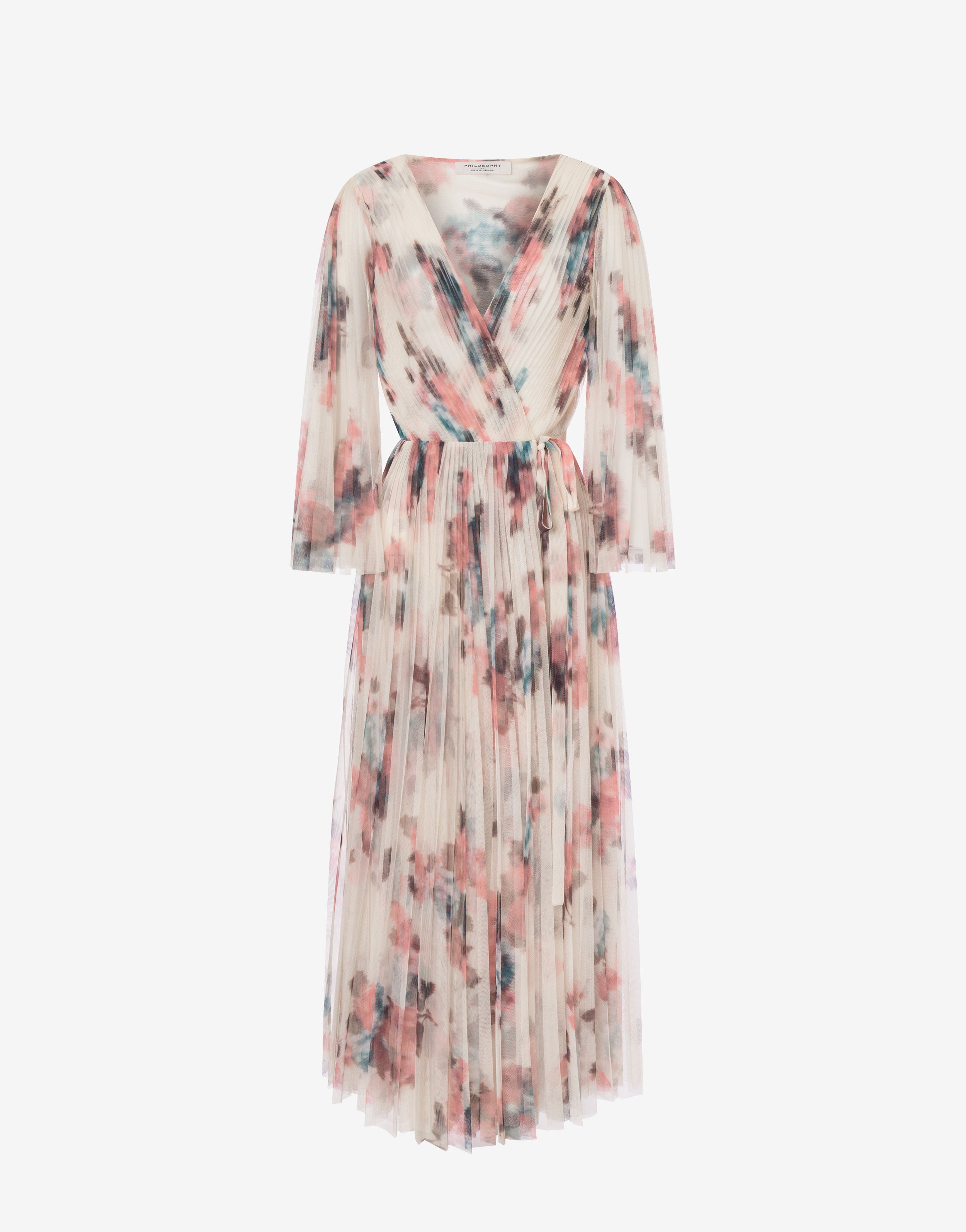 Abito in tulle plissettato con stampa fiori、mySite、aoinhome