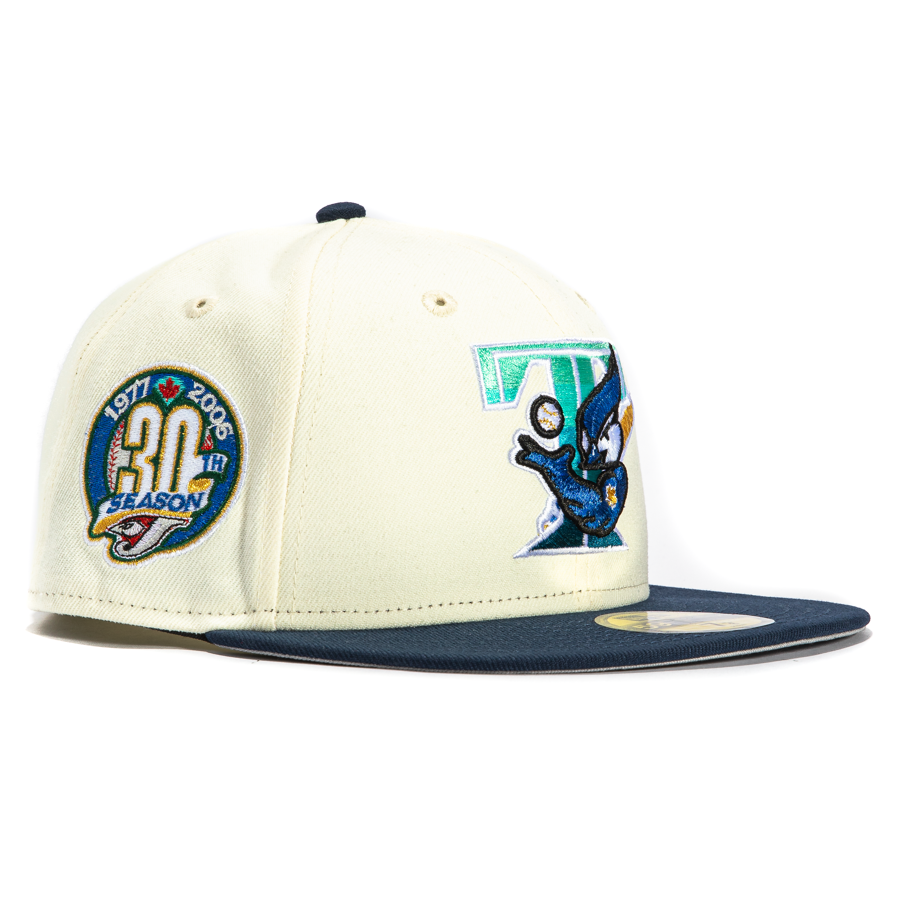 New Era 59Fifty Toronto Blue Jays 30th Anniversary Patch 2003 Hat - White, Navy、mySite、vikingsvslions